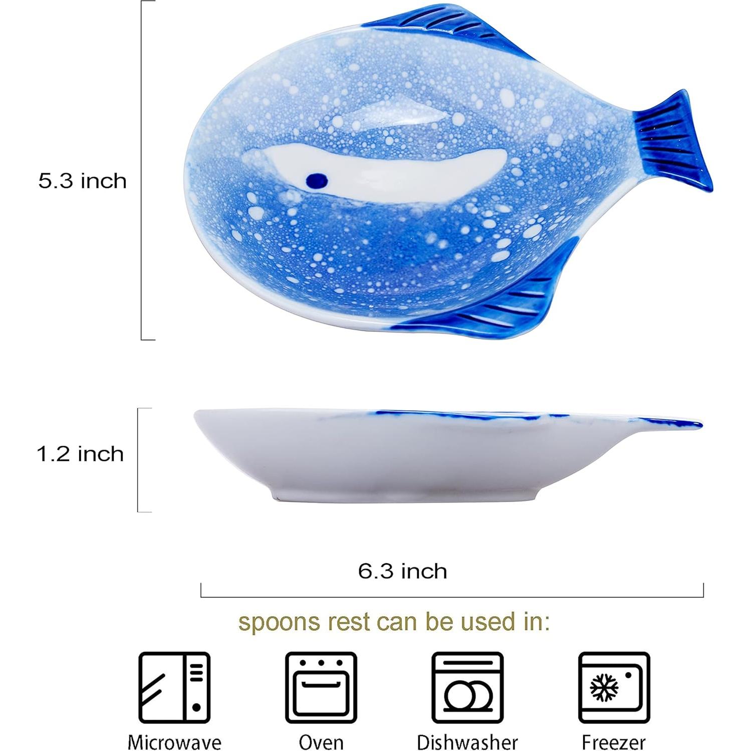 Juego de 2 Soportes de Cuchara Cerámica HPYNPES 16x13.5cm