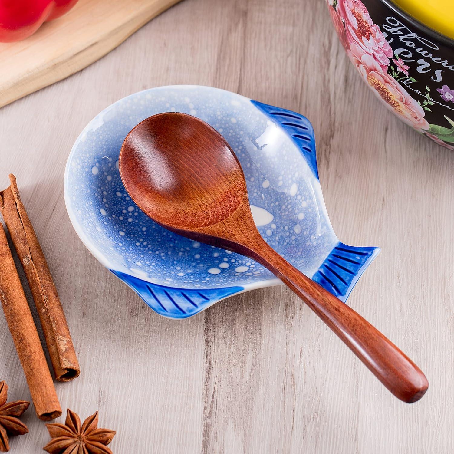 Juego de 2 Soportes de Cuchara Cerámica HPYNPES 16x13.5cm