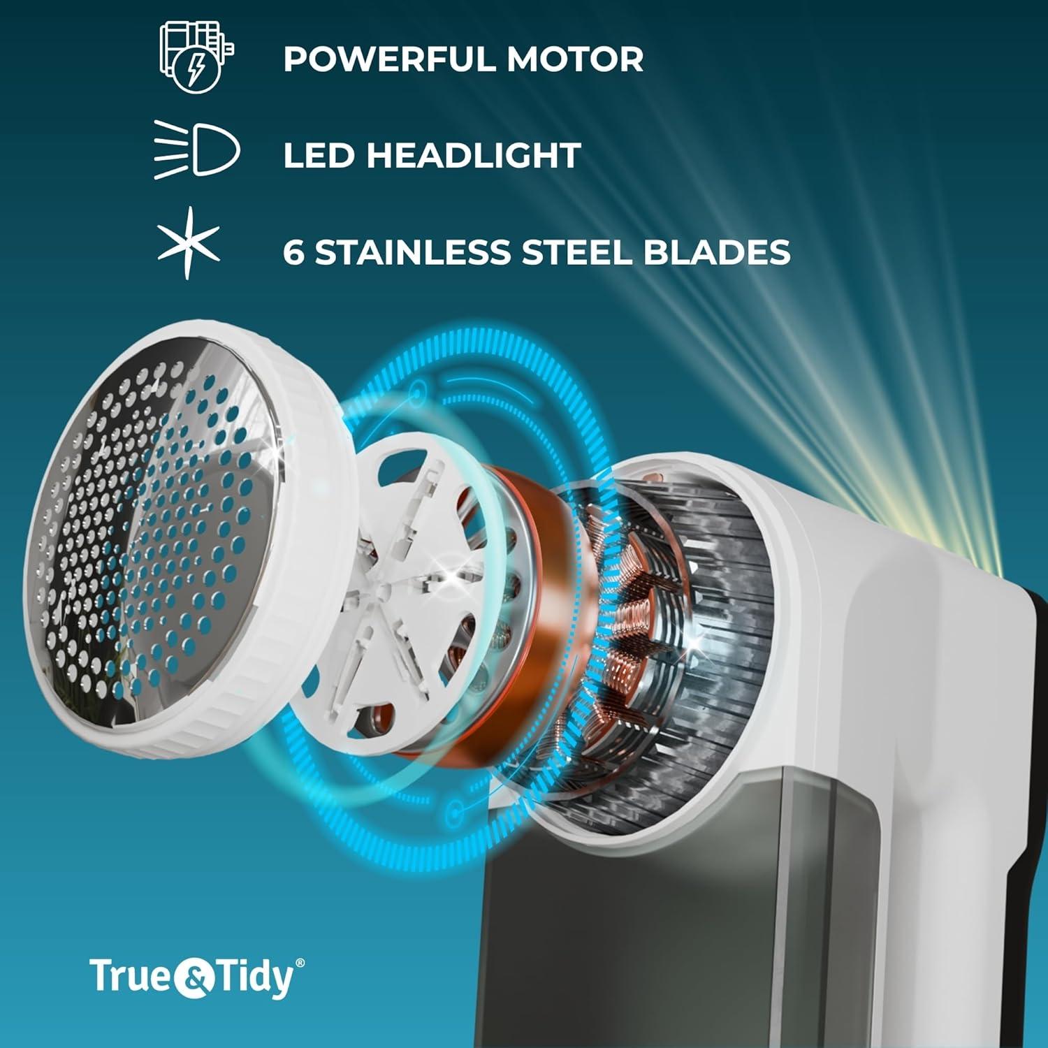 Afeitadora de Tela Recargable True & Tidy Turbo LED 6 Cuchillas