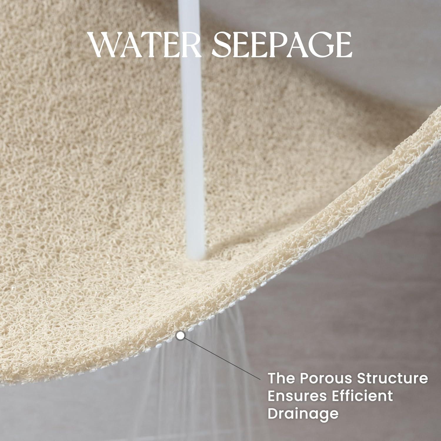 Alfombra de Baño Antideslizante Siloloom 61x41 cm Beige PVC