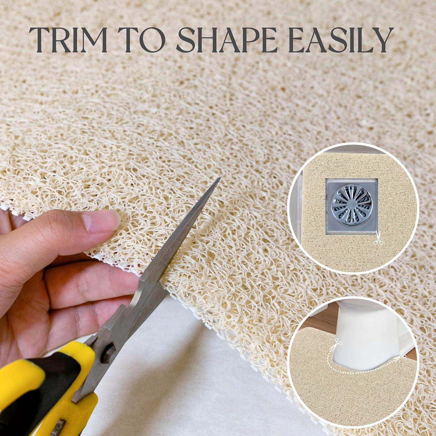 Alfombra de Baño Antideslizante Siloloom 61x41 cm Beige PVC