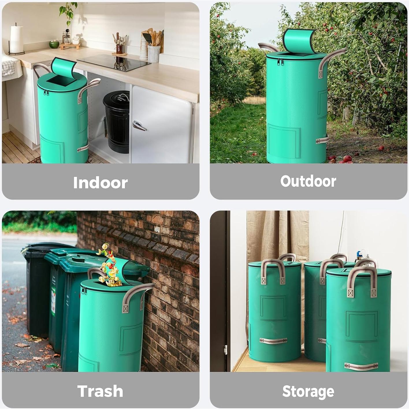 Contenedor de Compostaje Exterior SPONDWILD 54.4L Verde