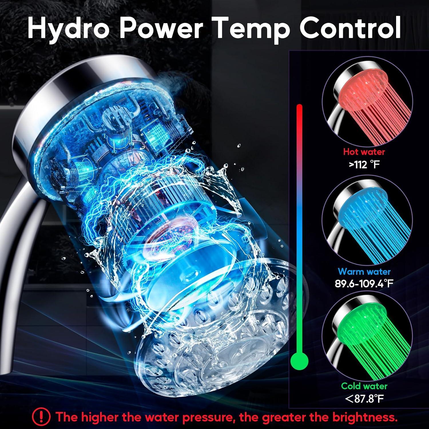 Cabezal de Ducha LED HUUKE 10" Alta Presión Acero Inoxidable