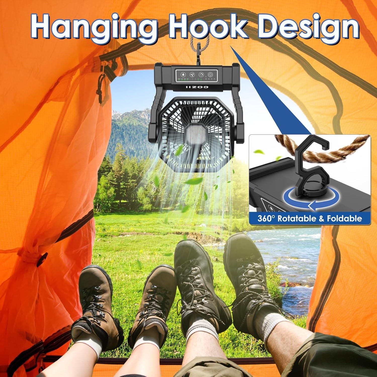 Ventilador a Batería COZII HY8206 Recargable 20000mAh con LED