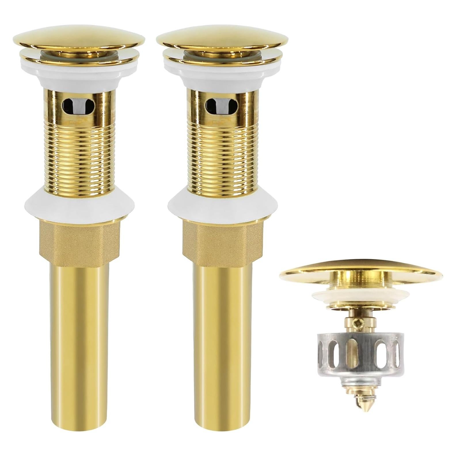 Desagüe de lavabo de baño Rackickyer 2 Paquetes Dorado con Filtro