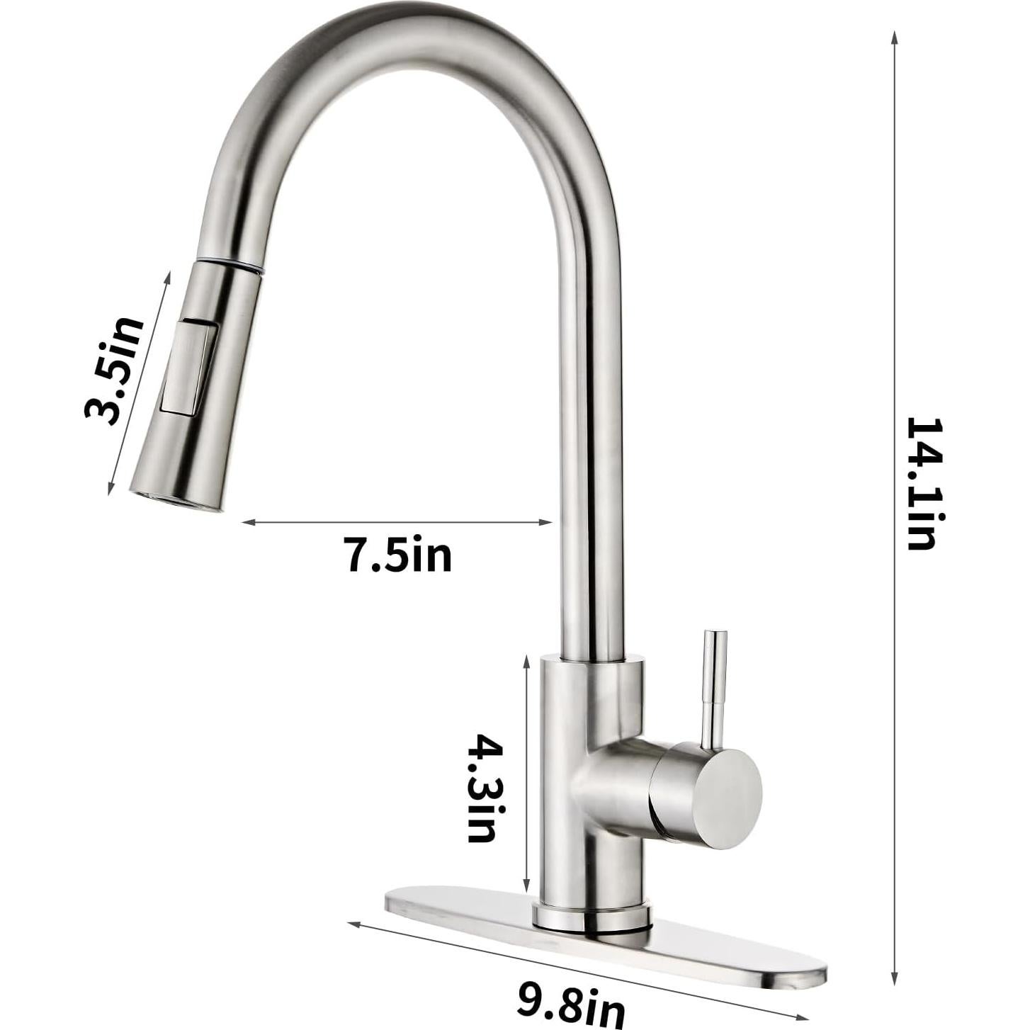 Grifo de Cocina LOUEVIDO Níquel Cepillado con Rocío Extraíble