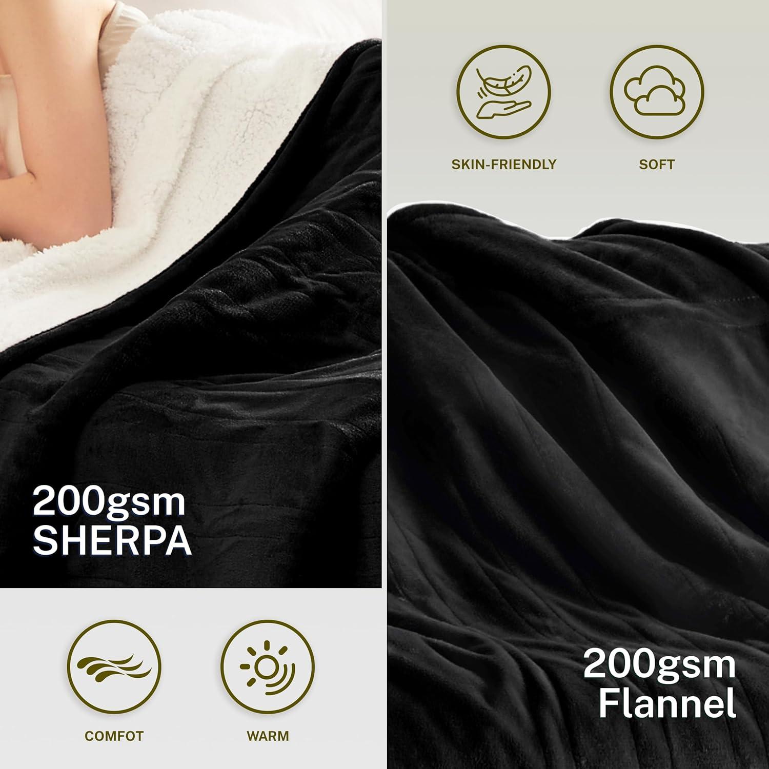 Manta Eléctrica Cozorbt 127x152 cm Reversible con 10 Niveles de Calor