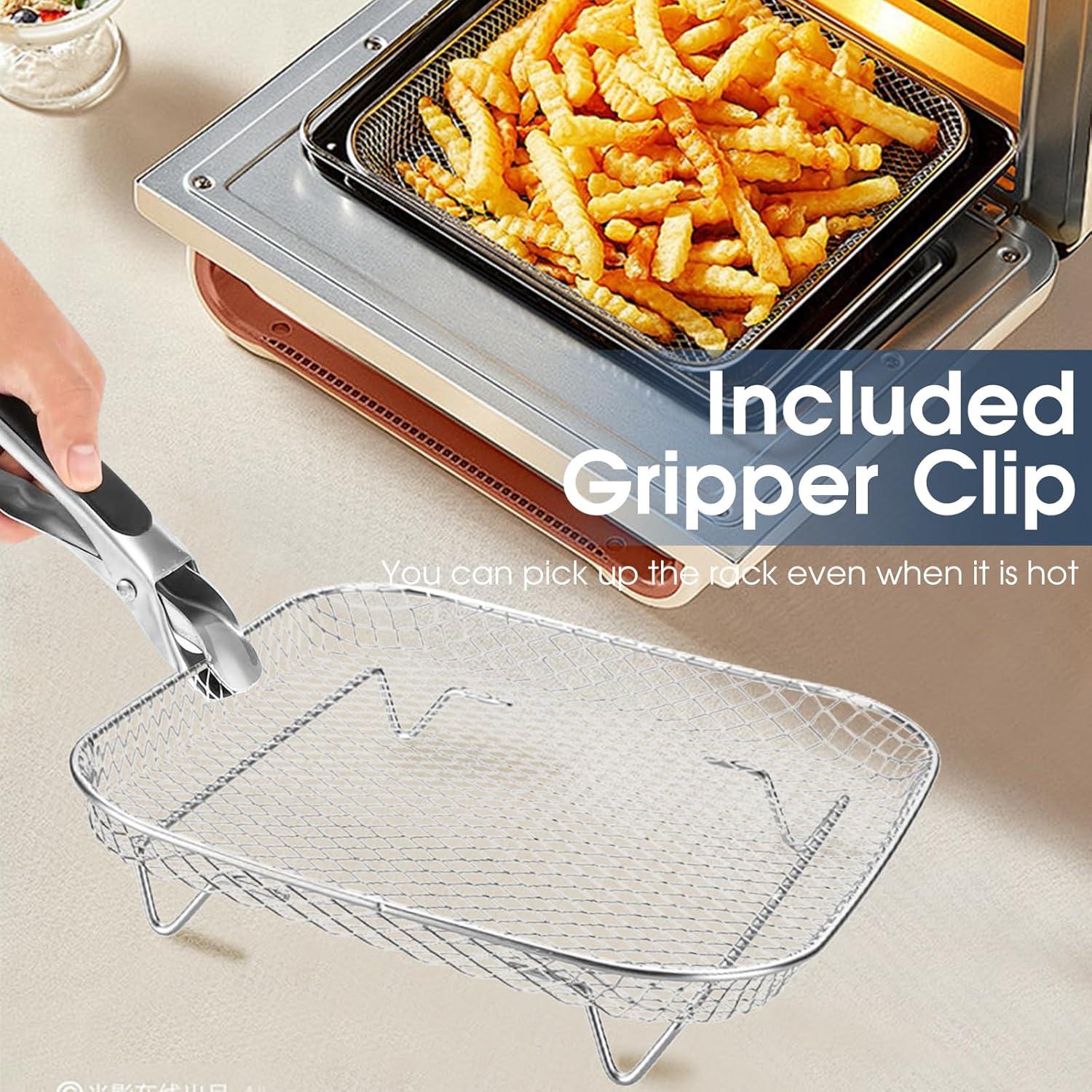 Juego de rejillas de acero inoxidable 304 para freidora de aire 2 capas