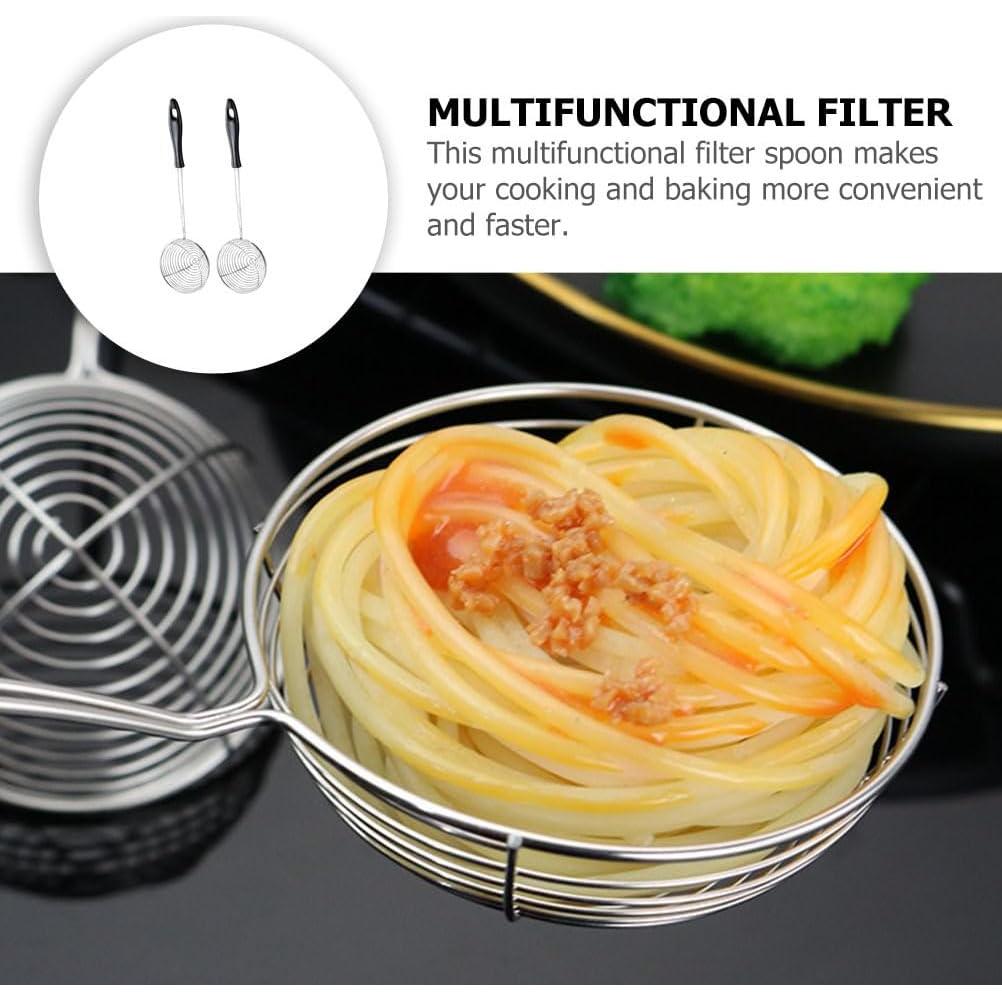 Cucharones de Colador Hemoton 4 Piezas Acero Inoxidable Negro