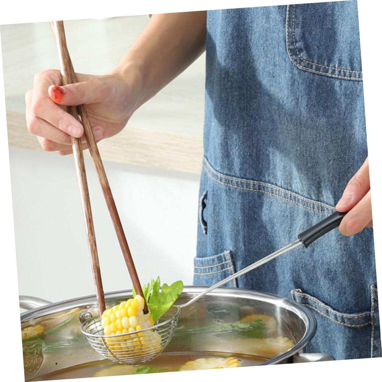 Cucharones de Colador Hemoton 4 Piezas Acero Inoxidable Negro