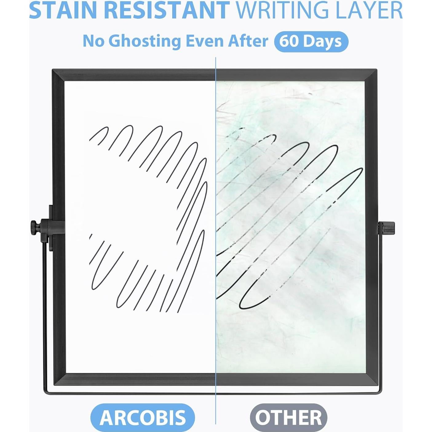 Pizarra Blanca Doble Cara ARCOBIS 25.4 cm Magnética para Escritorio