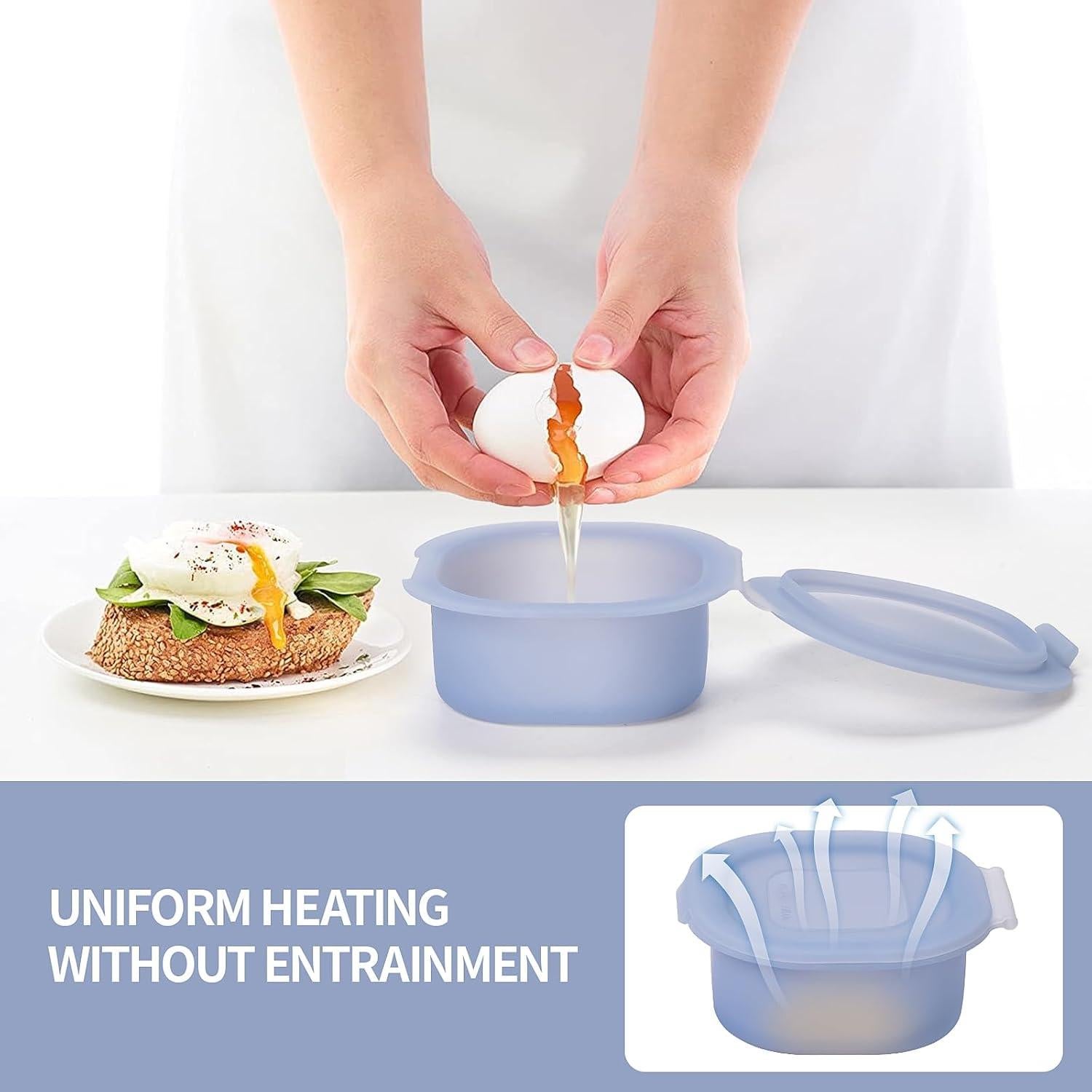 Sartén para Huevos Dootafy con Tapa y Moldes de Silicona 3pcs