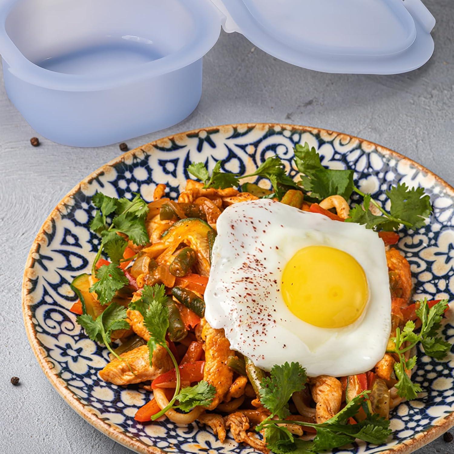 Sartén para Huevos Dootafy con Tapa y Moldes de Silicona 3pcs