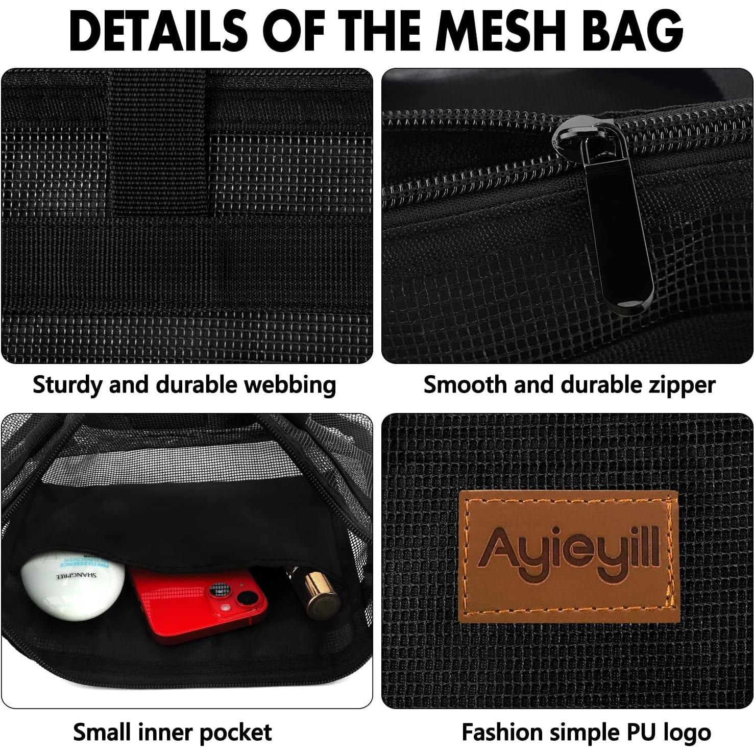 Caddy de Ducha Portátil Ayieyill 28x24 cm Negro 2 Pcs