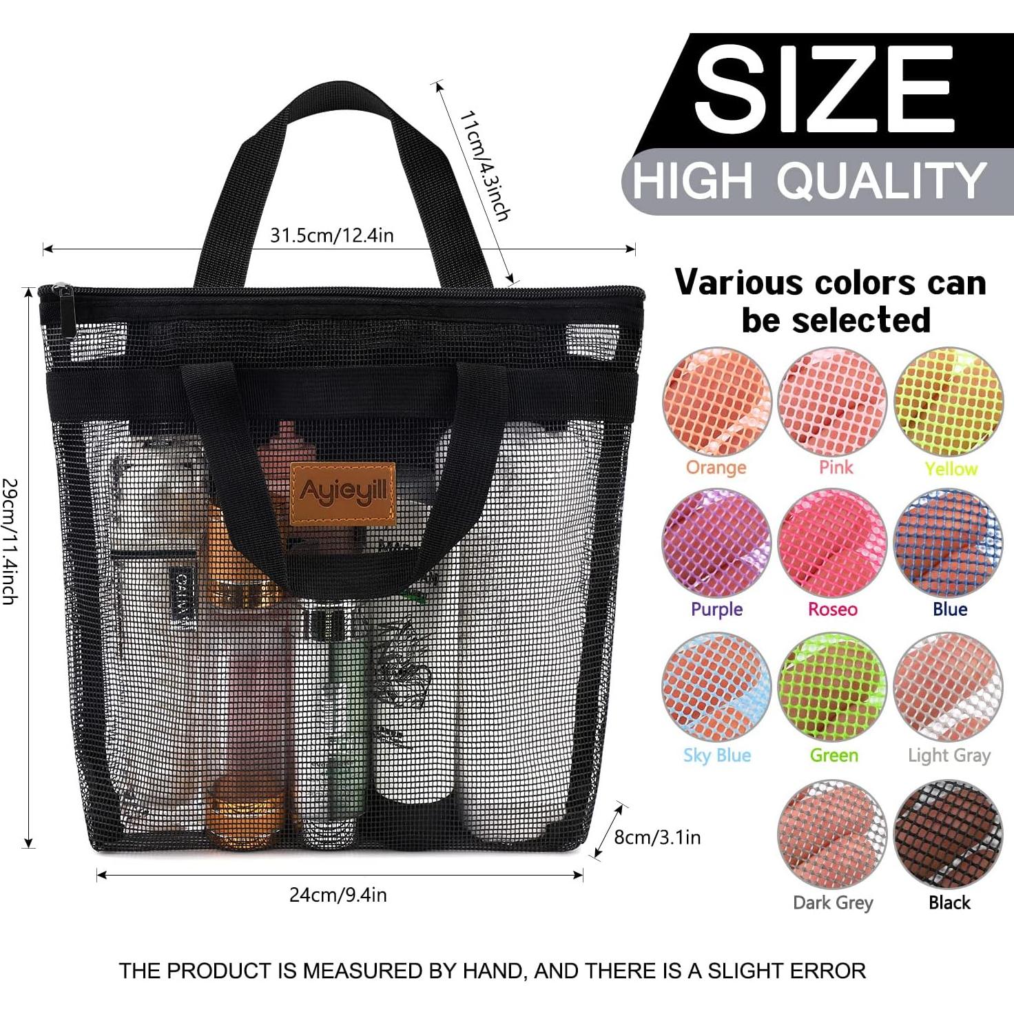 Caddy de Ducha Portátil Ayieyill 28x24 cm Negro 2 Pcs