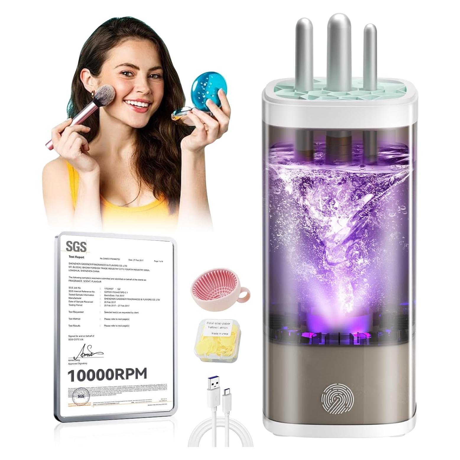 Limpiador de Brochas de Maquillaje MSDQQTIY 3.0 Gris 358g