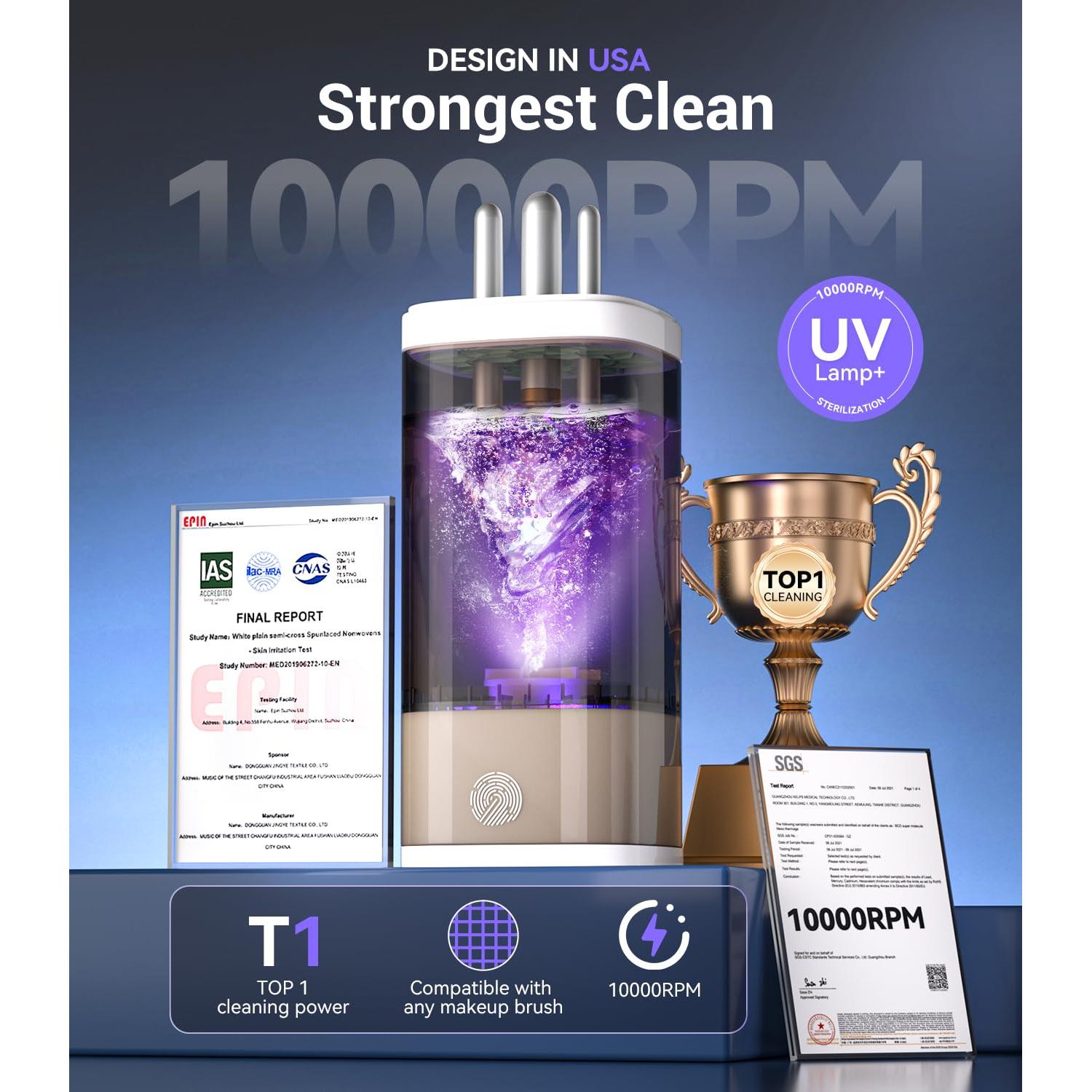 Limpiador de Brochas de Maquillaje MSDQQTIY 3.0 Gris 358g