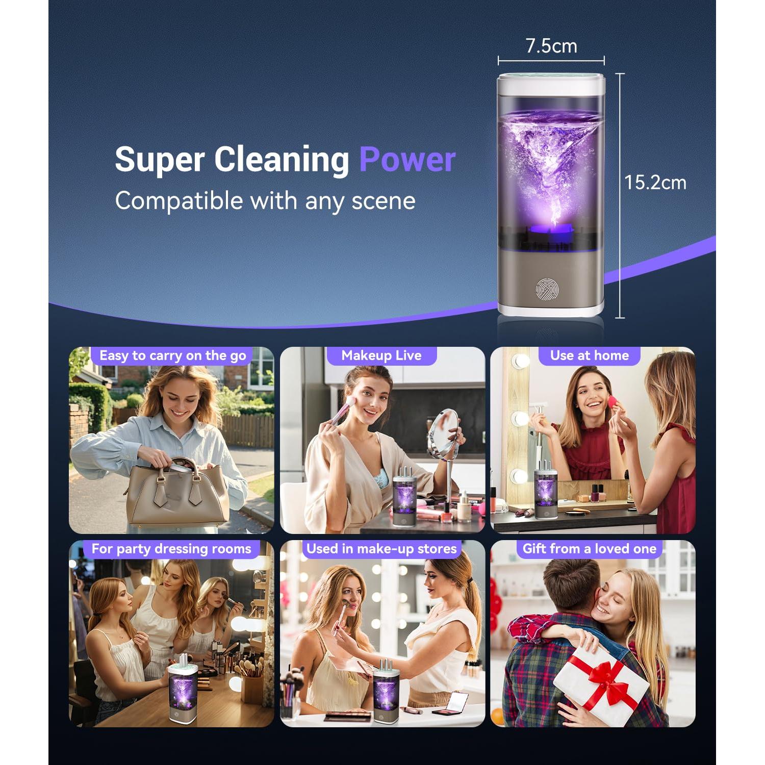 Limpiador de Brochas de Maquillaje MSDQQTIY 3.0 Gris 358g