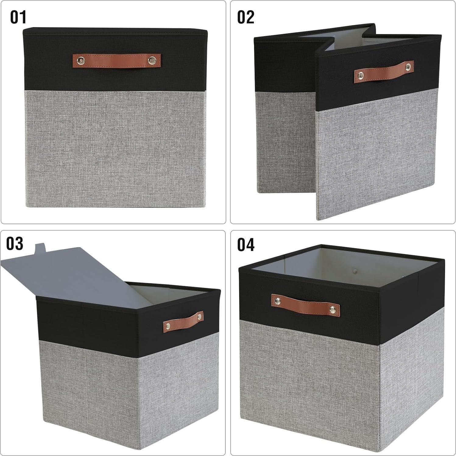 Cajas de Almacenamiento Plegables Bagnizer 28x28cm 4 Piezas