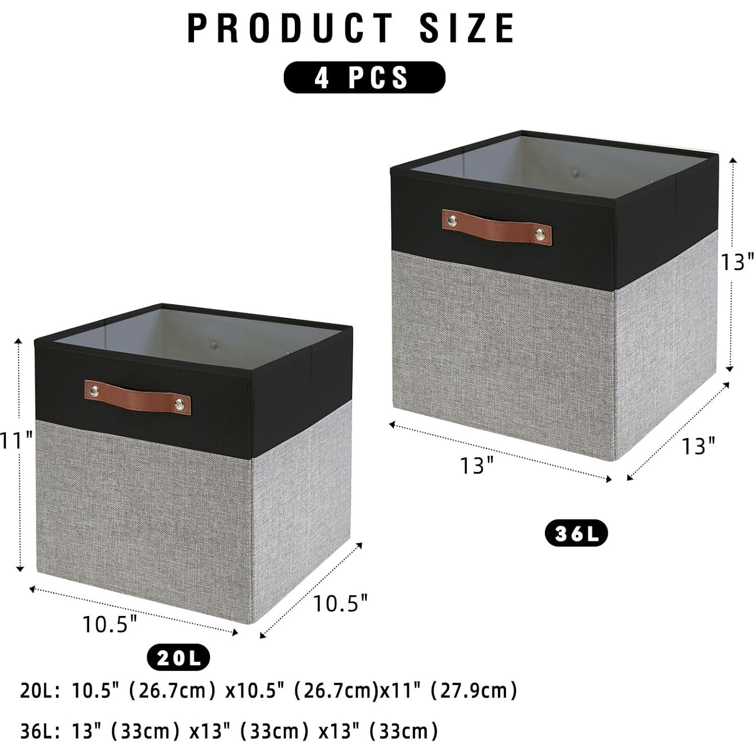 Cajas de Almacenamiento Plegables Bagnizer 28x28cm 4 Piezas