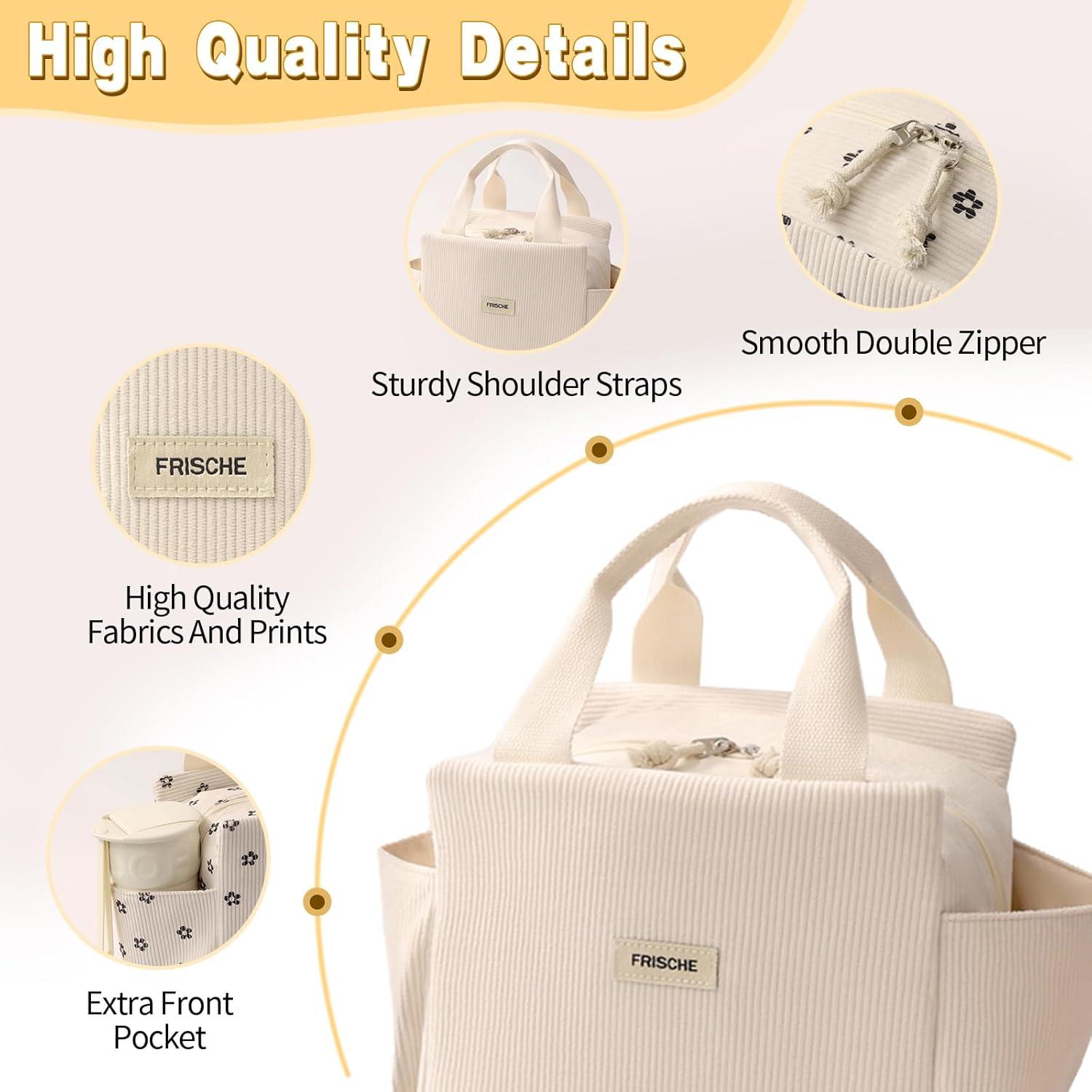 Bolsa de Almuerzo Aislada FAMTUDE Corduroy Beige 13.5L