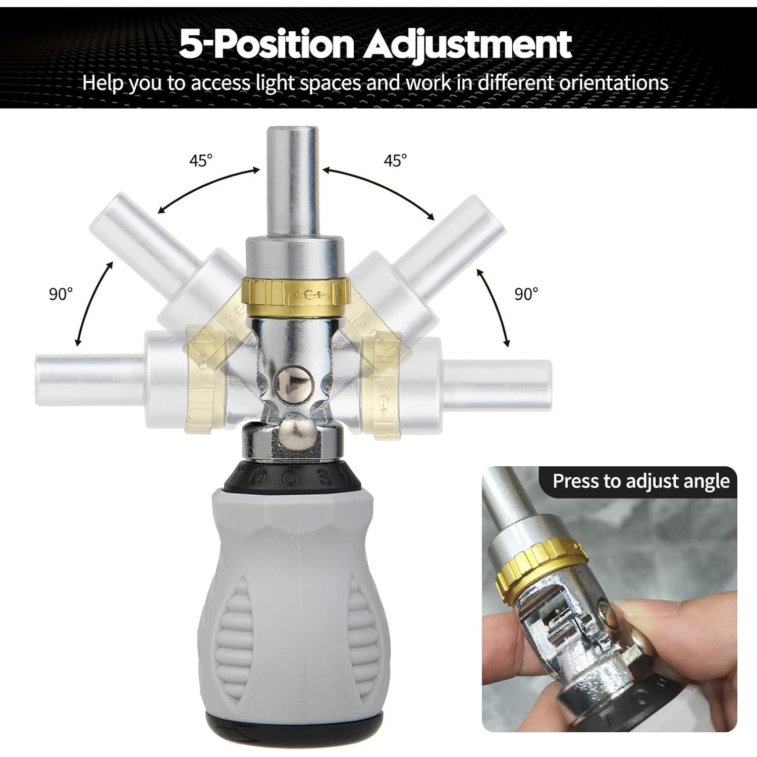 Destornillador de Trinquete AIXGURS 8 en 1 con Puntas Phillips y Torx