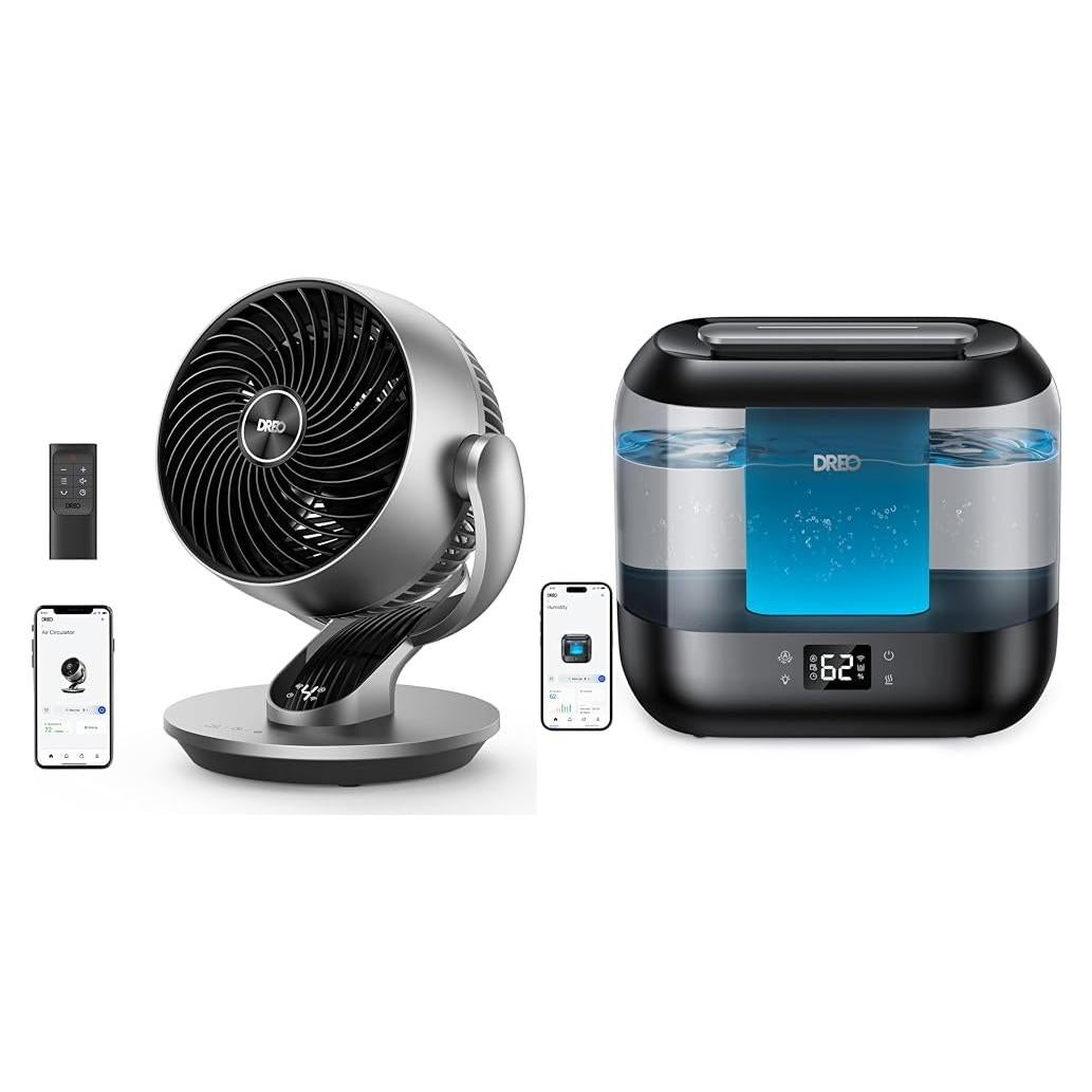 Ventilador de Mesa Dreo + Humidificador 4L Inteligente Plata