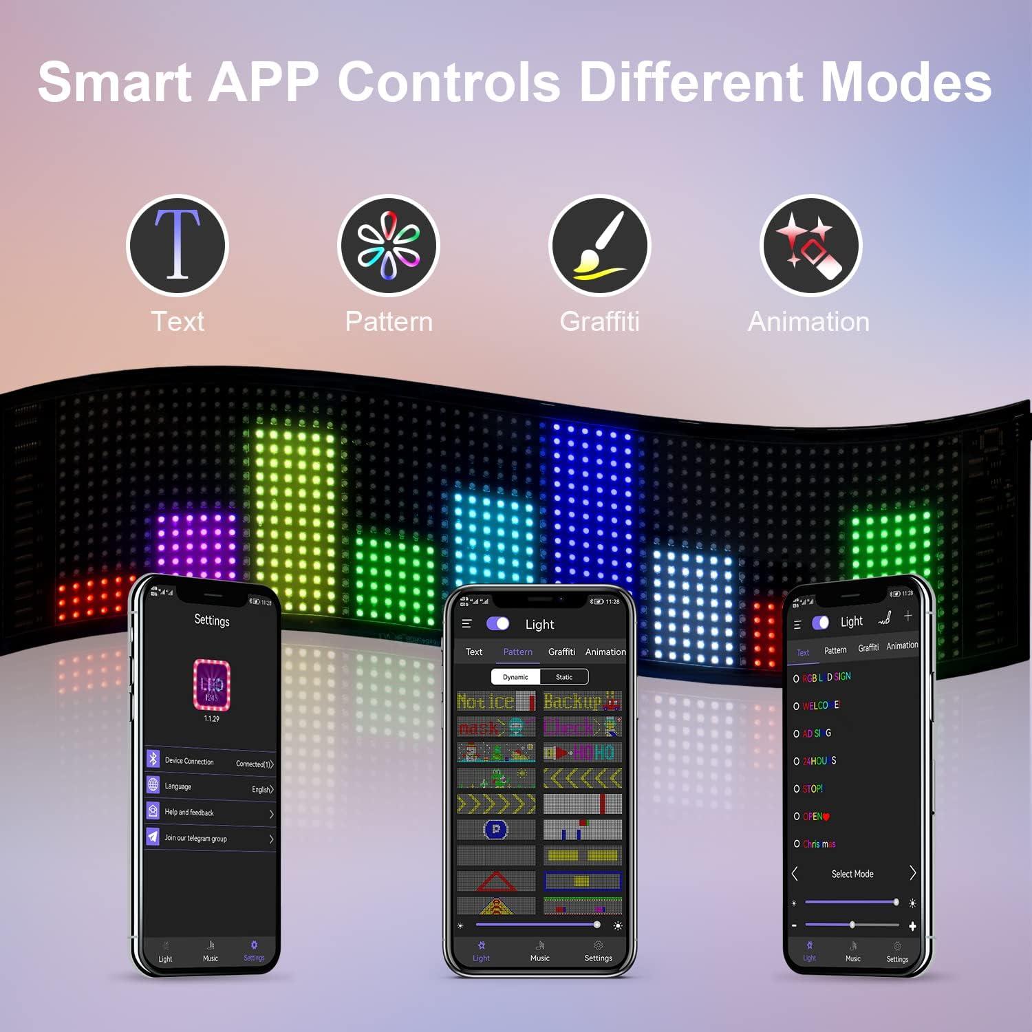 Cartel LED Desplazable Programable HOIOS 15x4" RGB USB