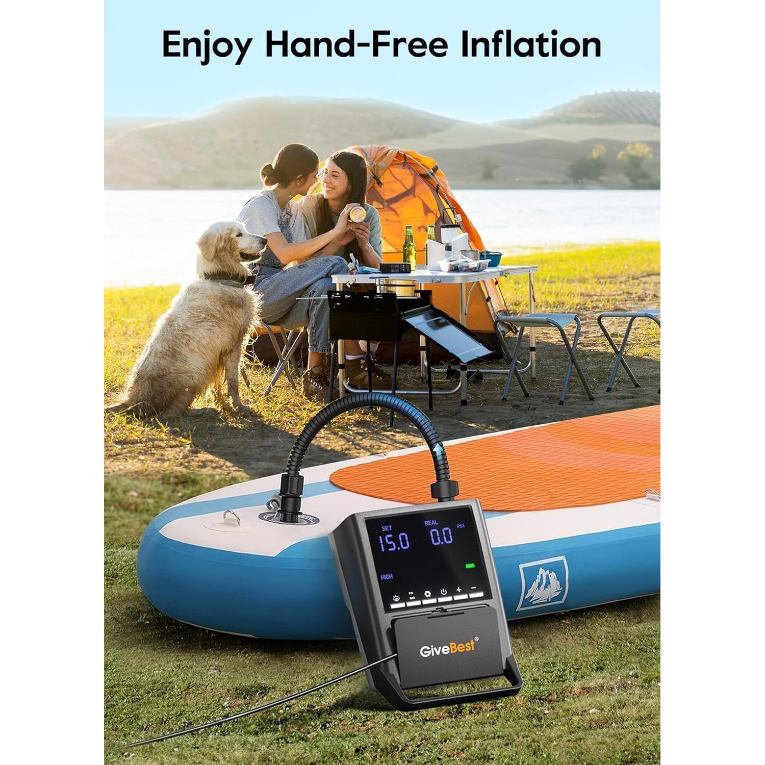 Bomba de Aire Recargable GiveBest para Paddle Board 20 PSI