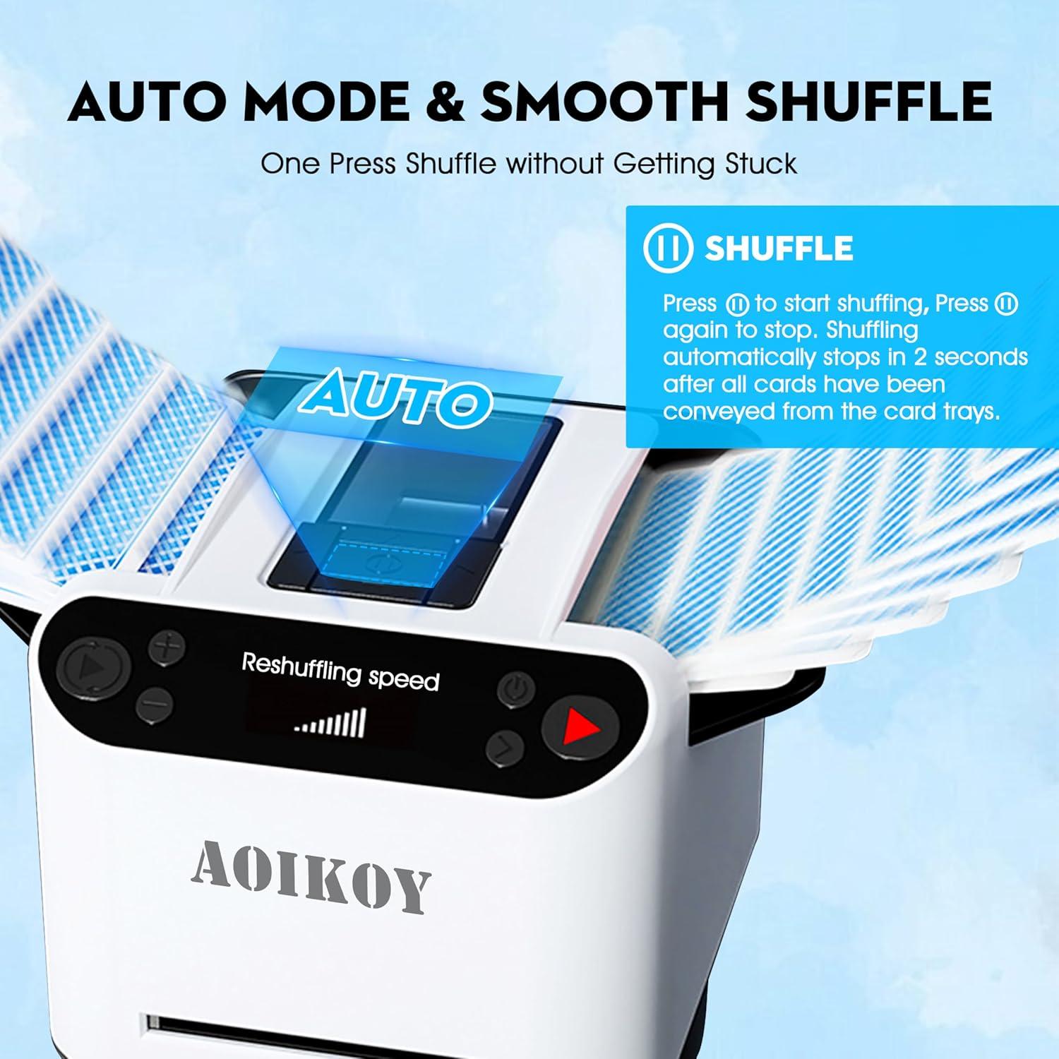 Barajador Automático de Cartas Aoikoy para 2 Mazos Negro