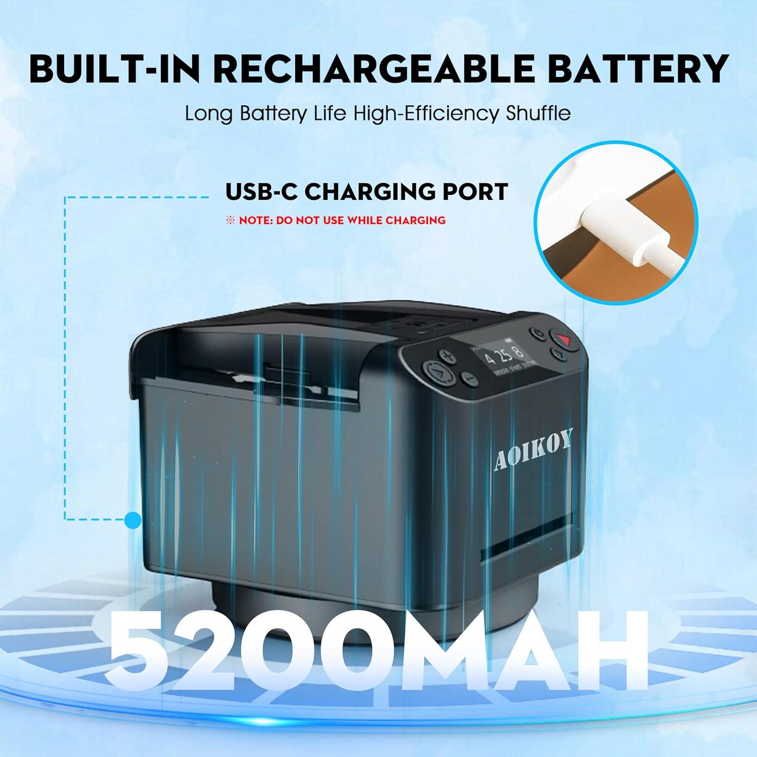 Barajador Automático de Cartas Aoikoy para 2 Mazos Negro