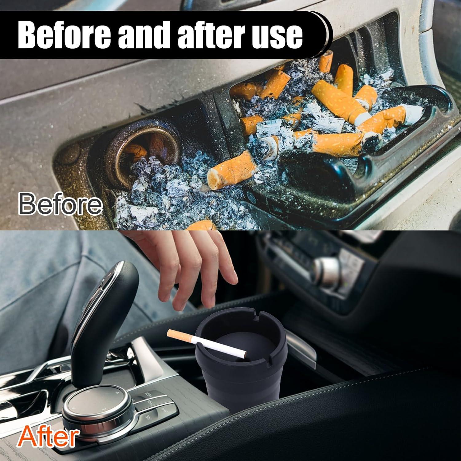 Cenicero de coche ZIMISI a prueba de olores con tapa 10.7x8cm