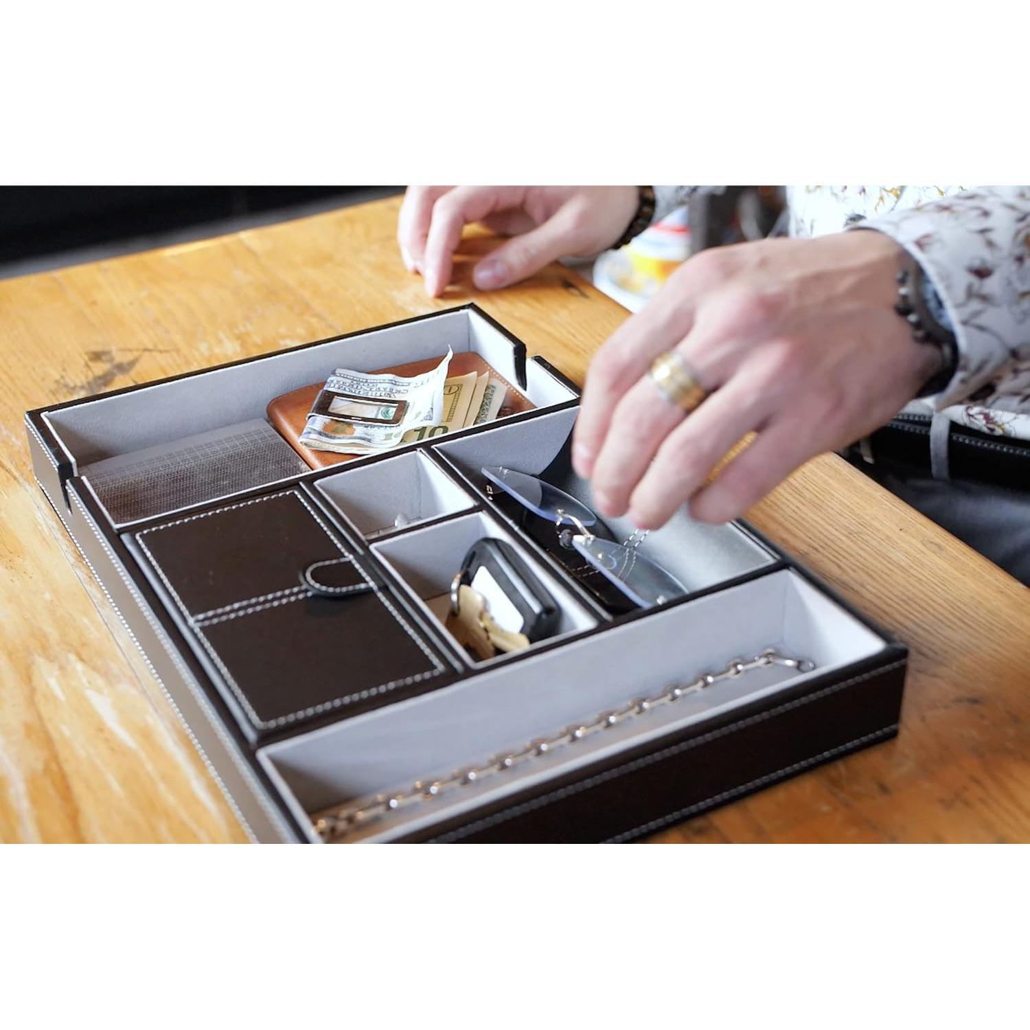 Bandeja de Cuero HOUNDSBAY para Hombres 6 Compartimentos