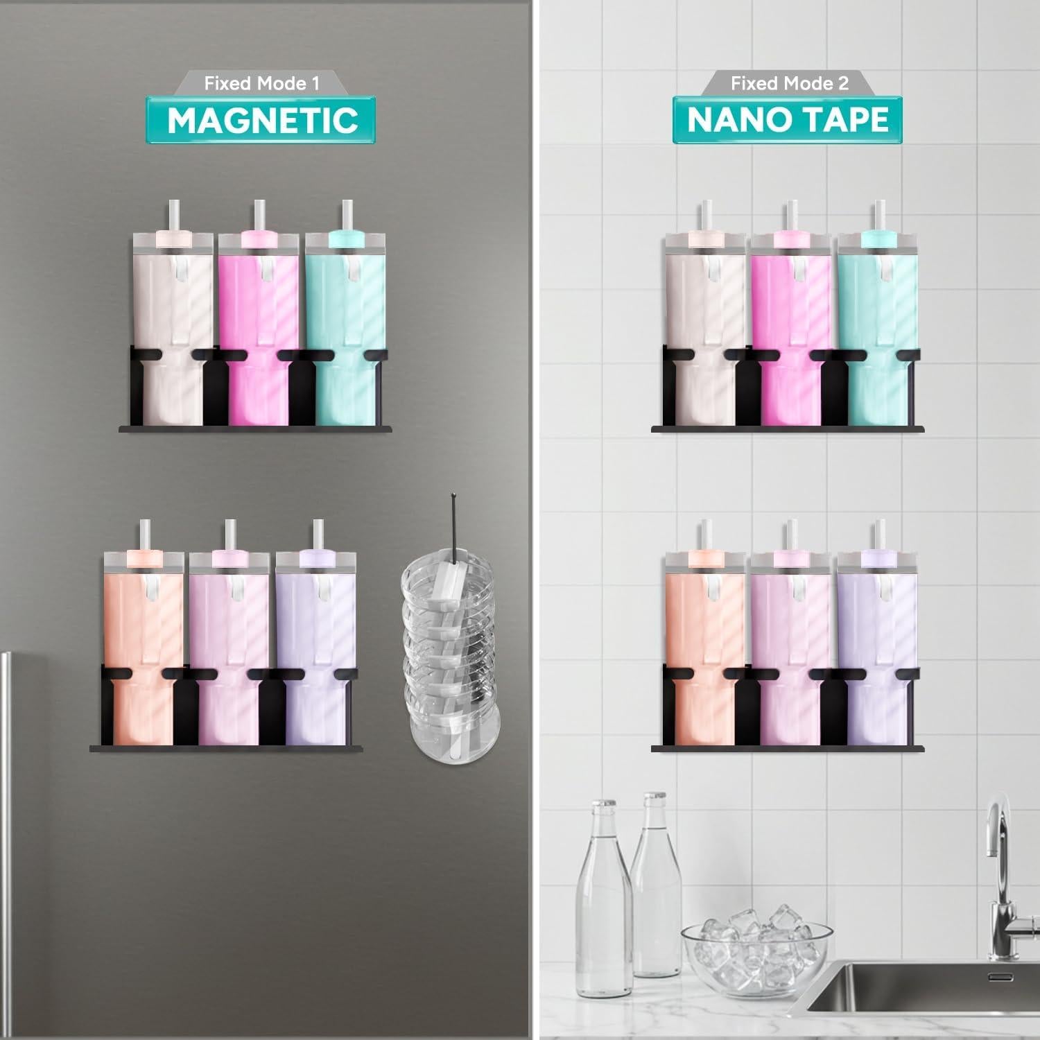 Soporte Magnético para Tazas Stanley 20/30/40 oz - Organizador Negro