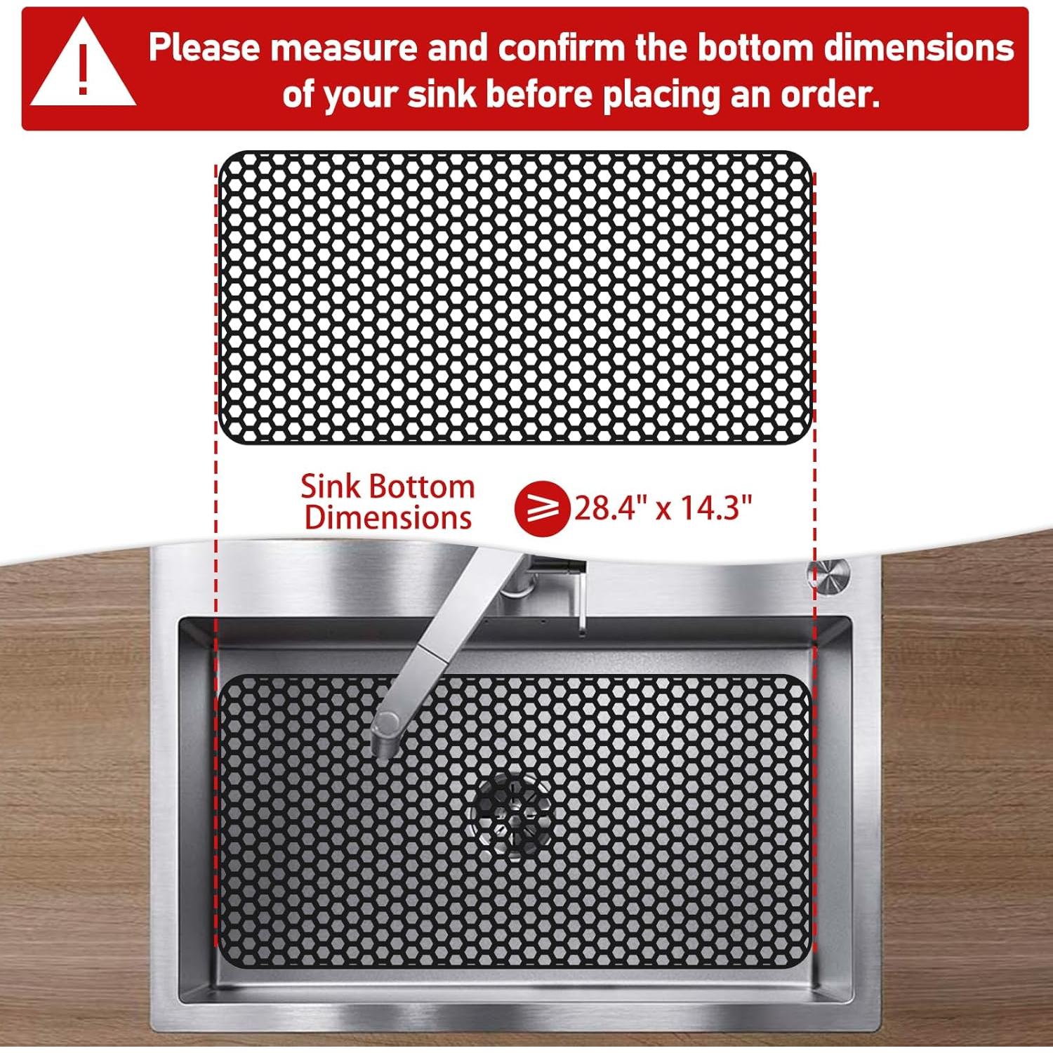 Alfombrilla de Silicona para Fregadero Bestjing 72x36 cm Negra