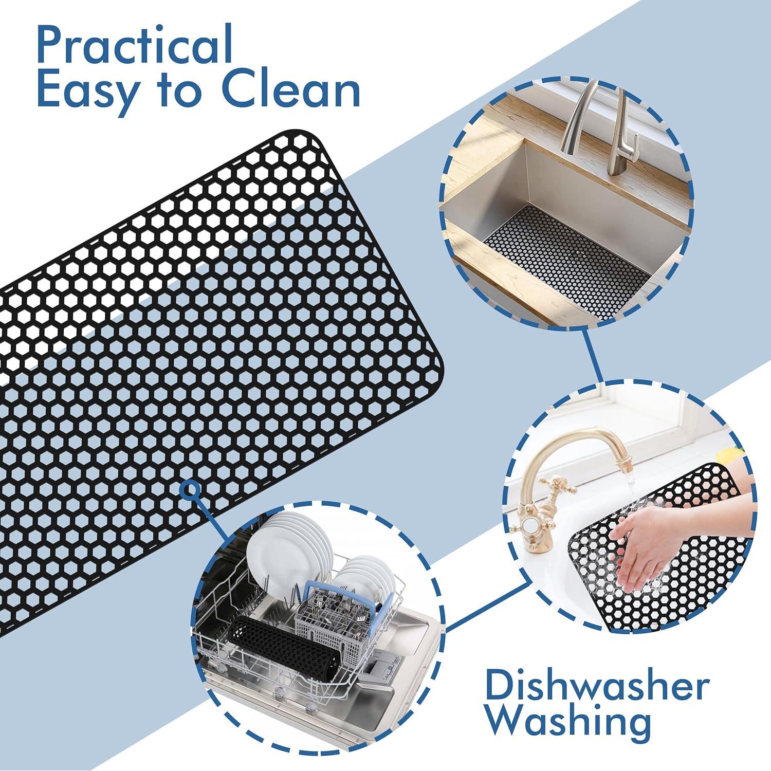 Alfombrilla de Silicona para Fregadero Bestjing 72x36 cm Negra