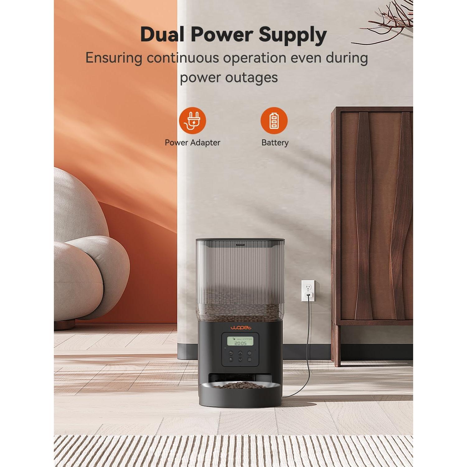 Comedero Automático WOPET para Gatos y Perros WiFi 4L