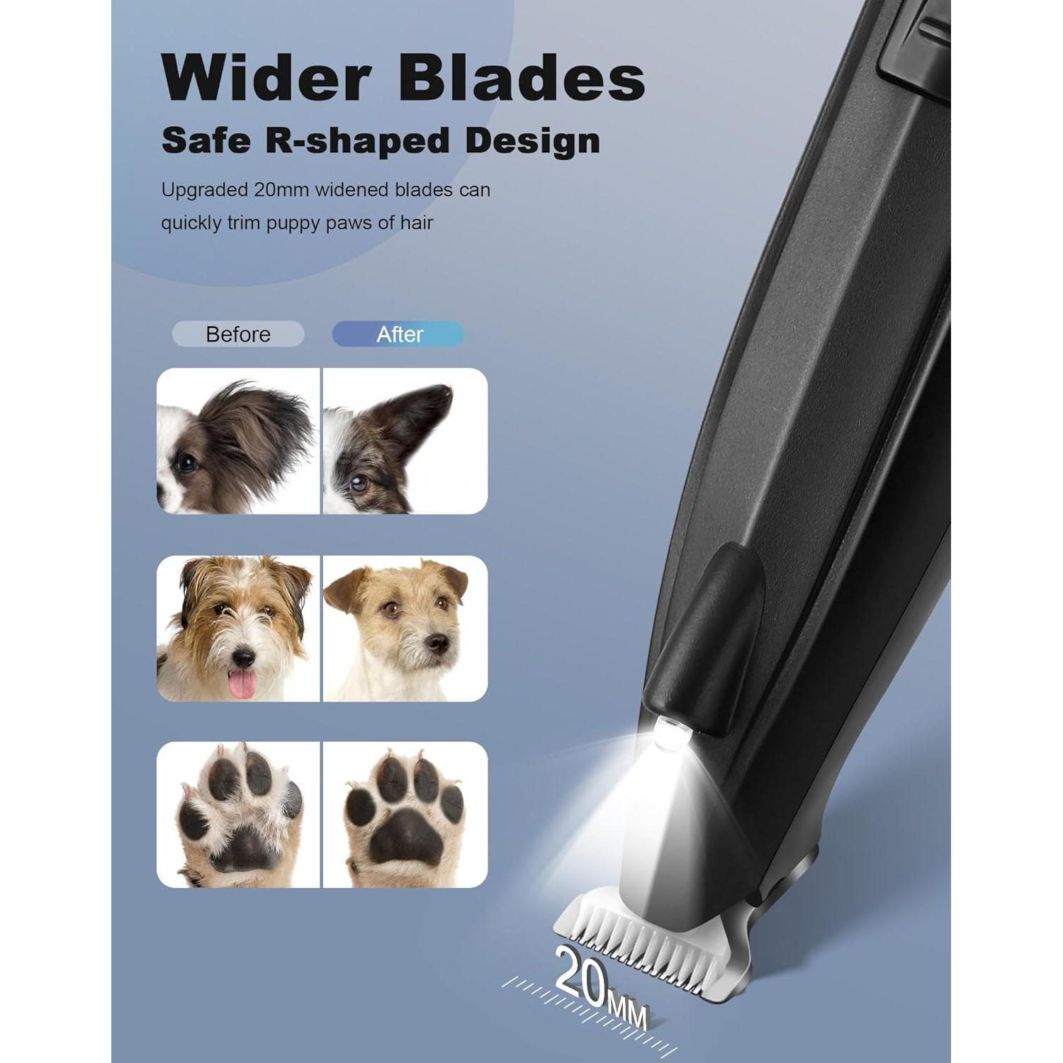 Recortadora eléctrica de patas de perro Lexflext con luz LED