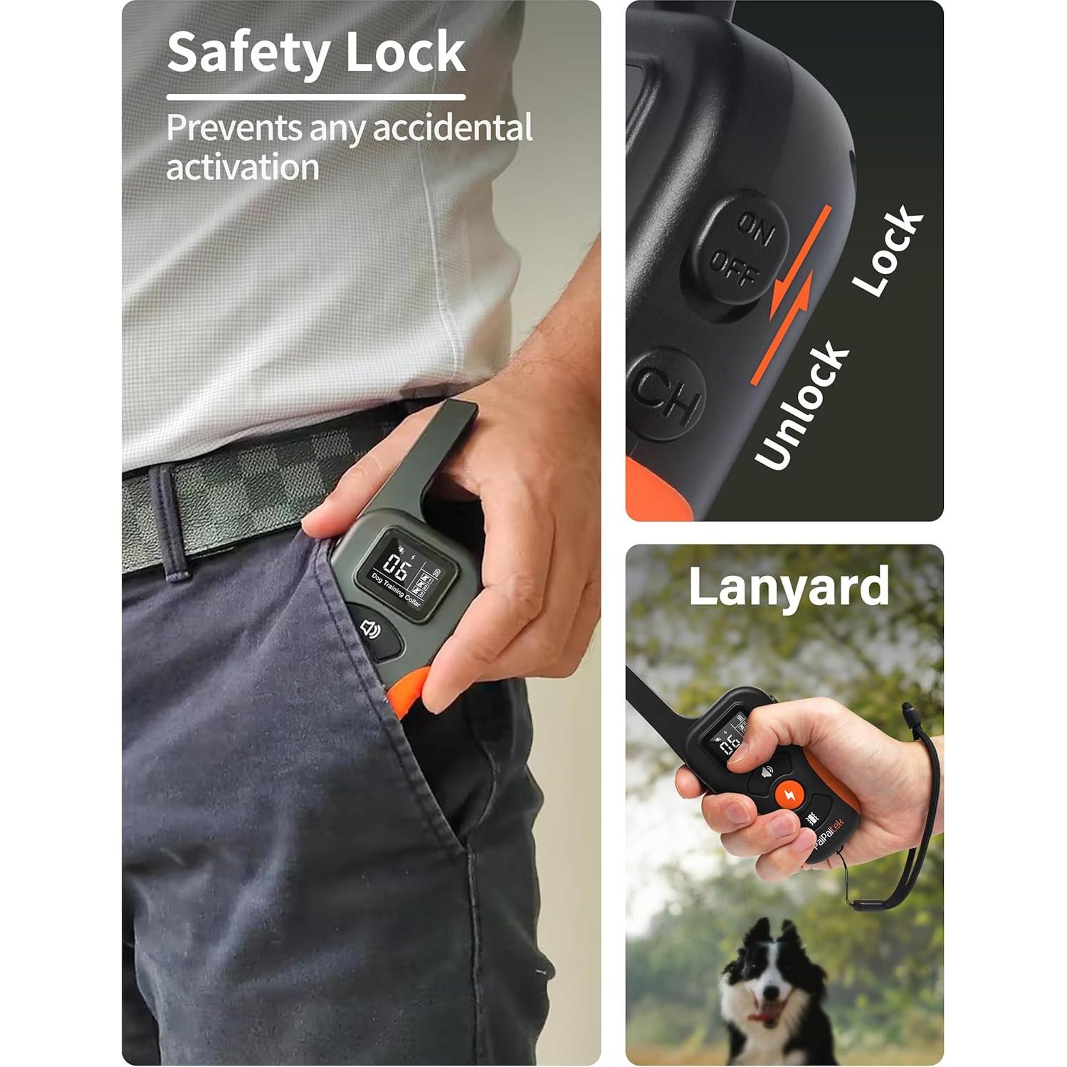 Collar Antiladridos PaiPaitek 2 en 1 con Control Remoto 1000m