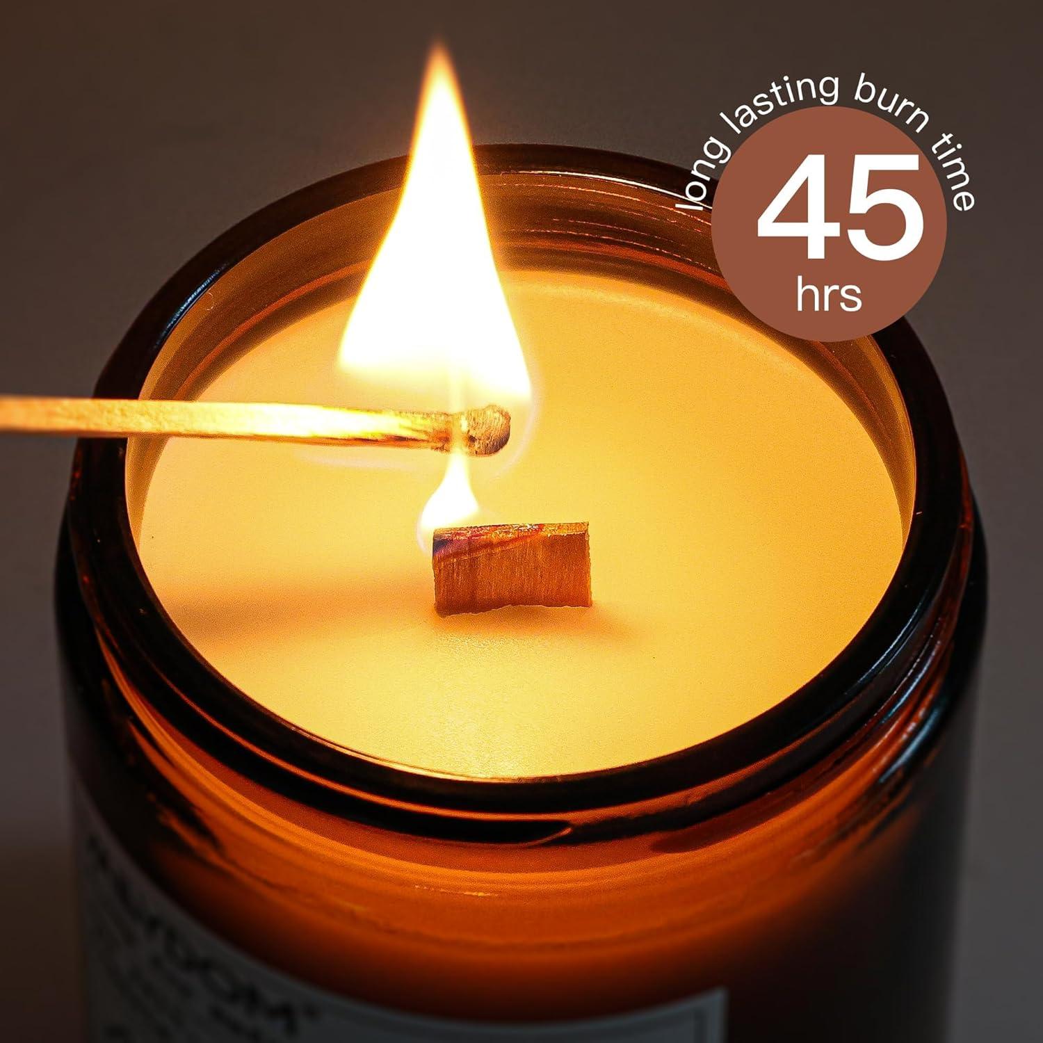 Vela Aromática Vallydom 7.5oz con Pabilo de Madera 45hrs