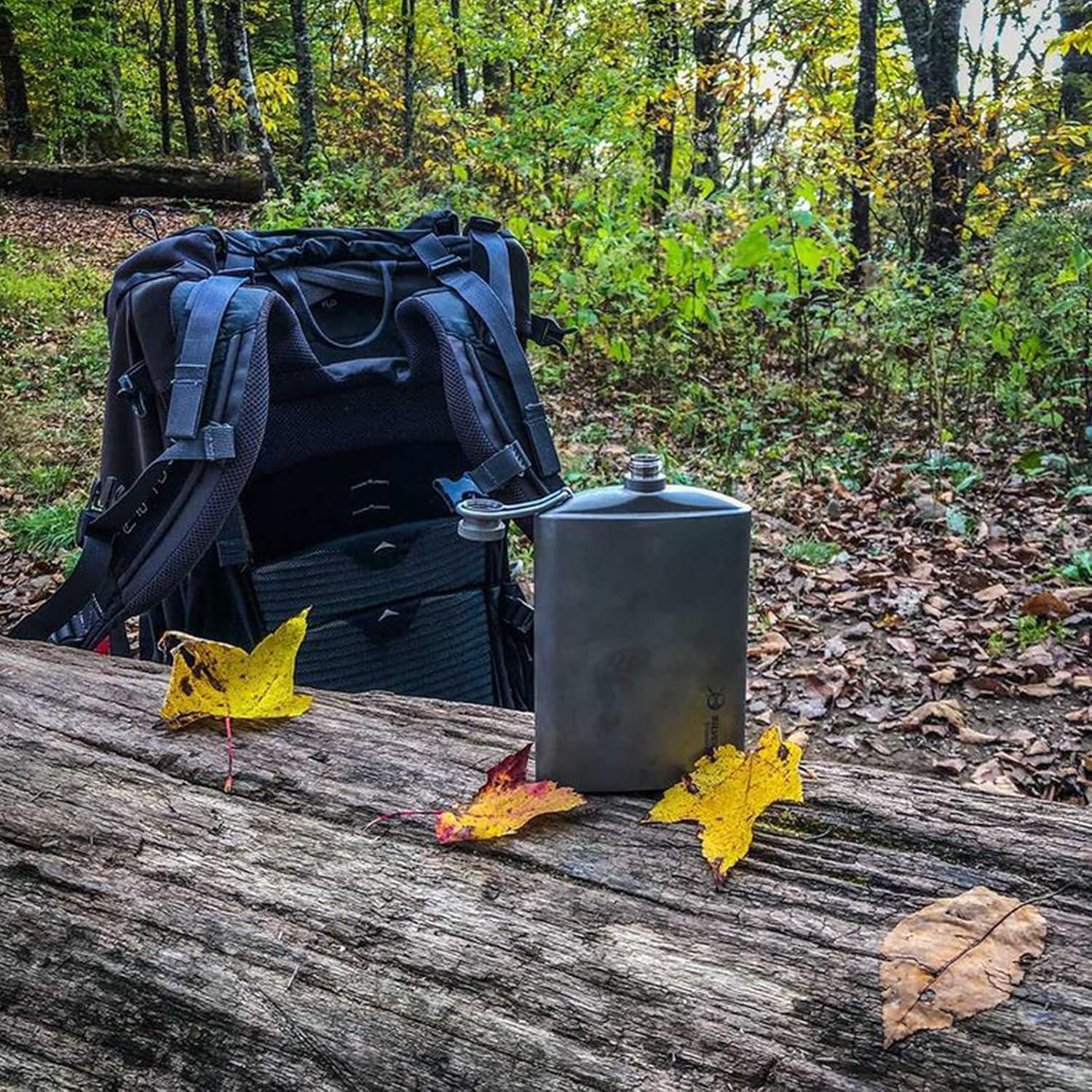 Frasco de Cadera de Titanio SilverAnt 220ml a Prueba de Fugas