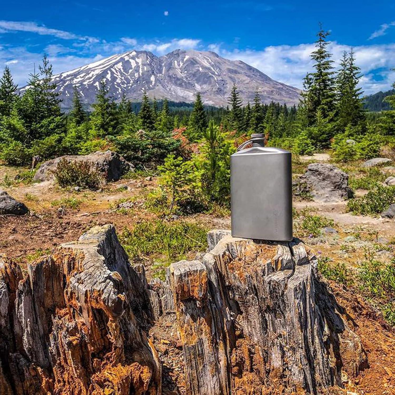 Frasco de Cadera de Titanio SilverAnt 220ml a Prueba de Fugas