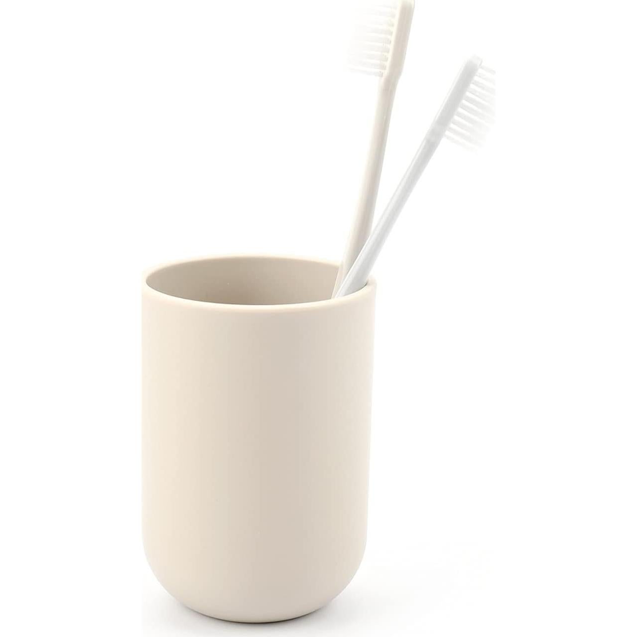 Soporte de Cepillo de Dientes ENTERLIFE Beige 350ml Plástico