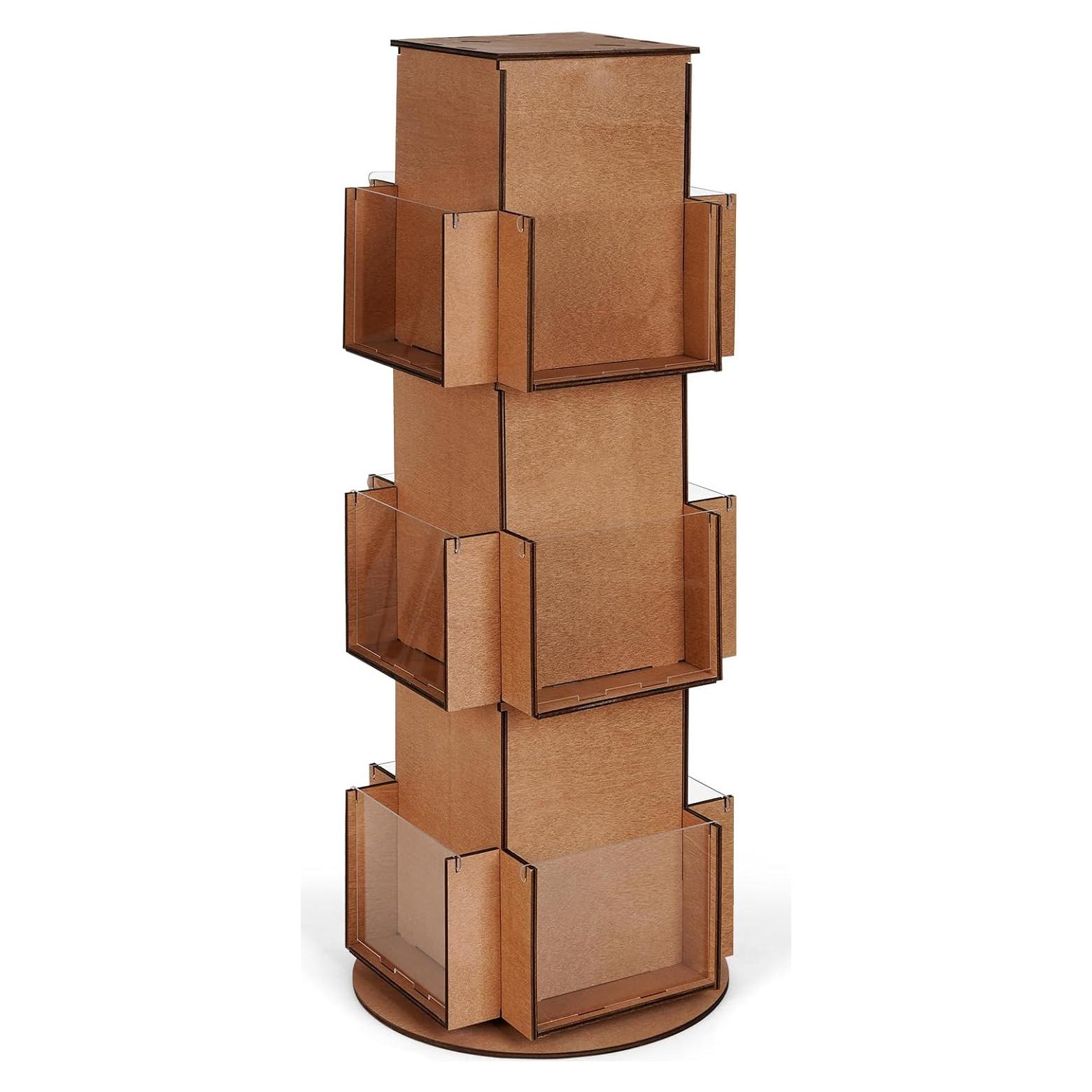 Soporte de Exhibición Rotativo Natheeph 3 Niveles Marrón