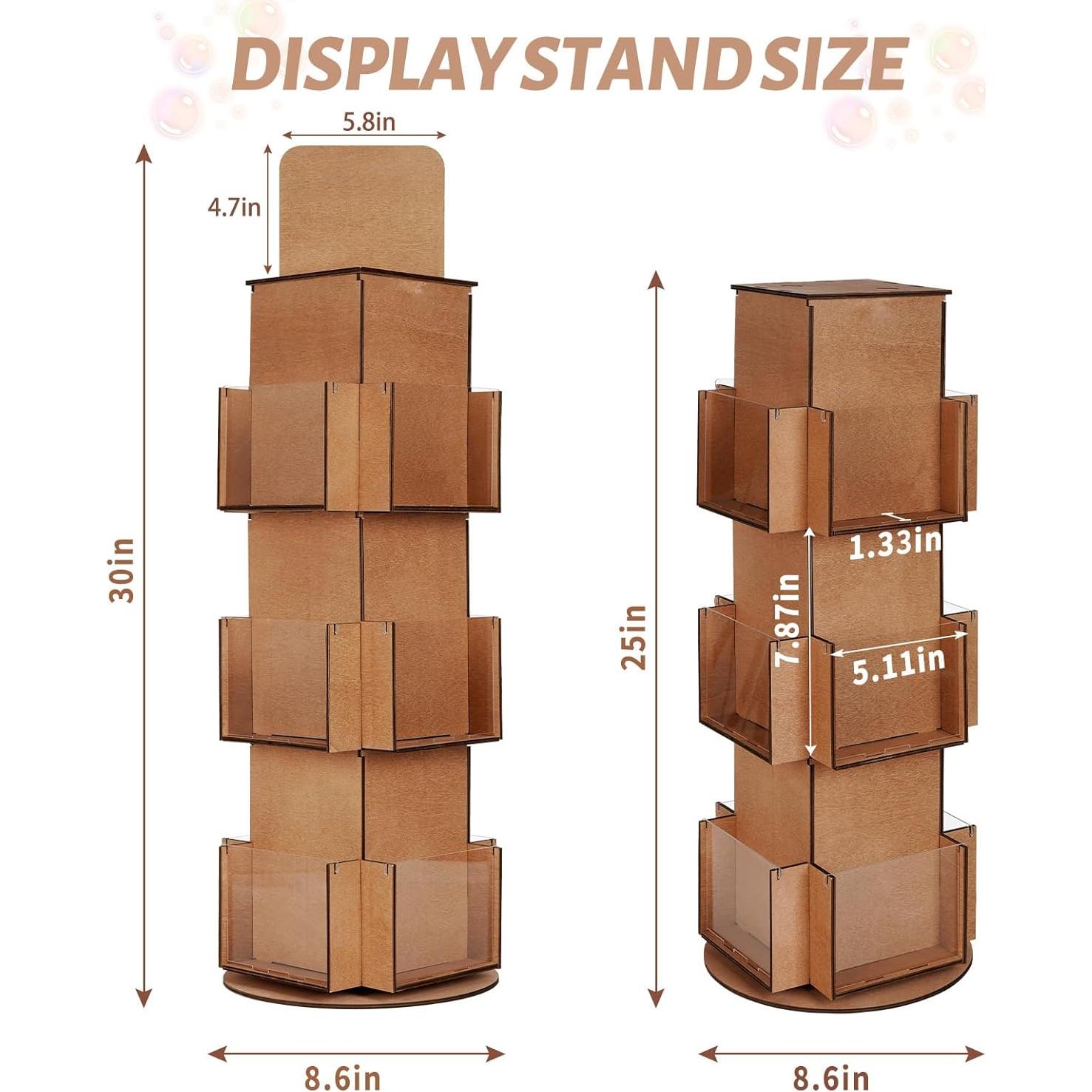 Soporte de Exhibición Rotativo Natheeph 3 Niveles Marrón
