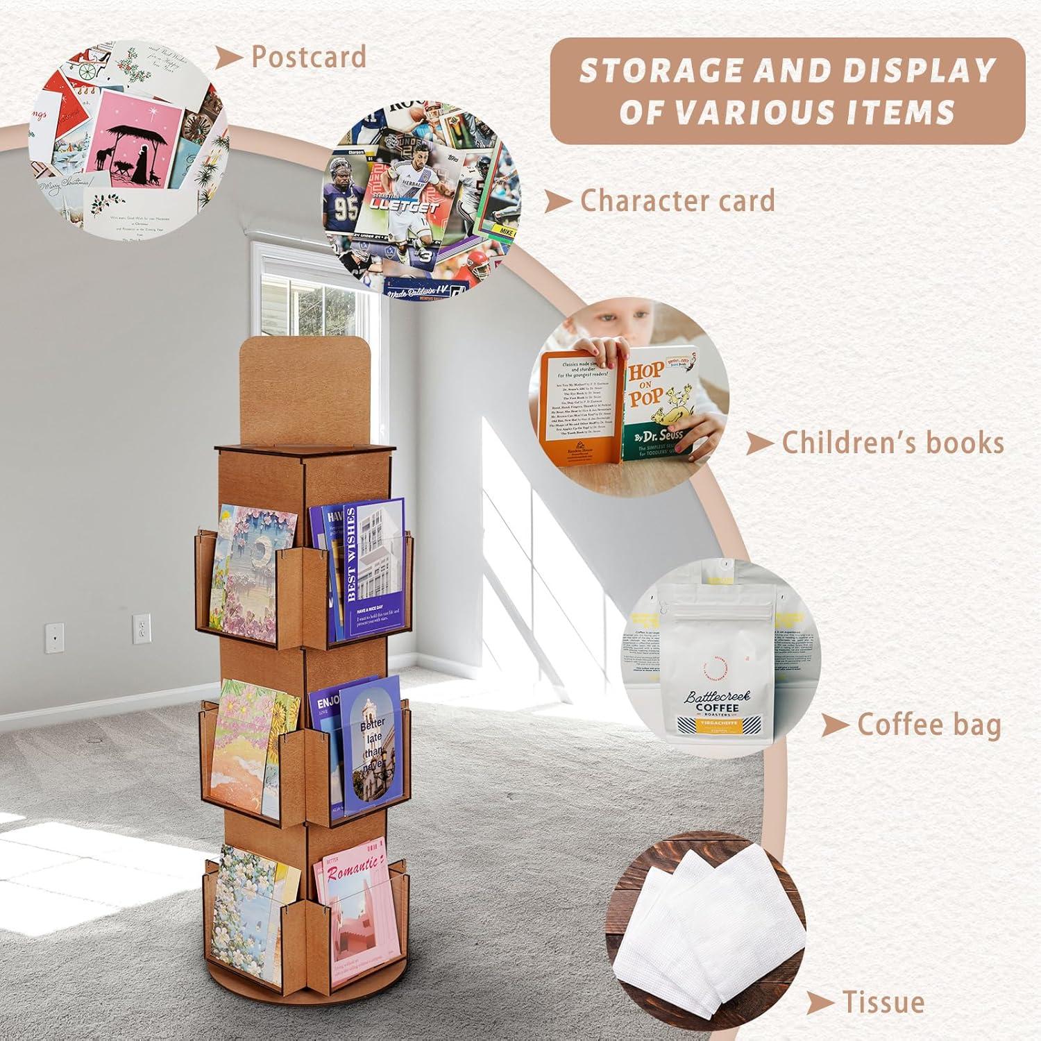 Soporte de Exhibición Rotativo Natheeph 3 Niveles Marrón