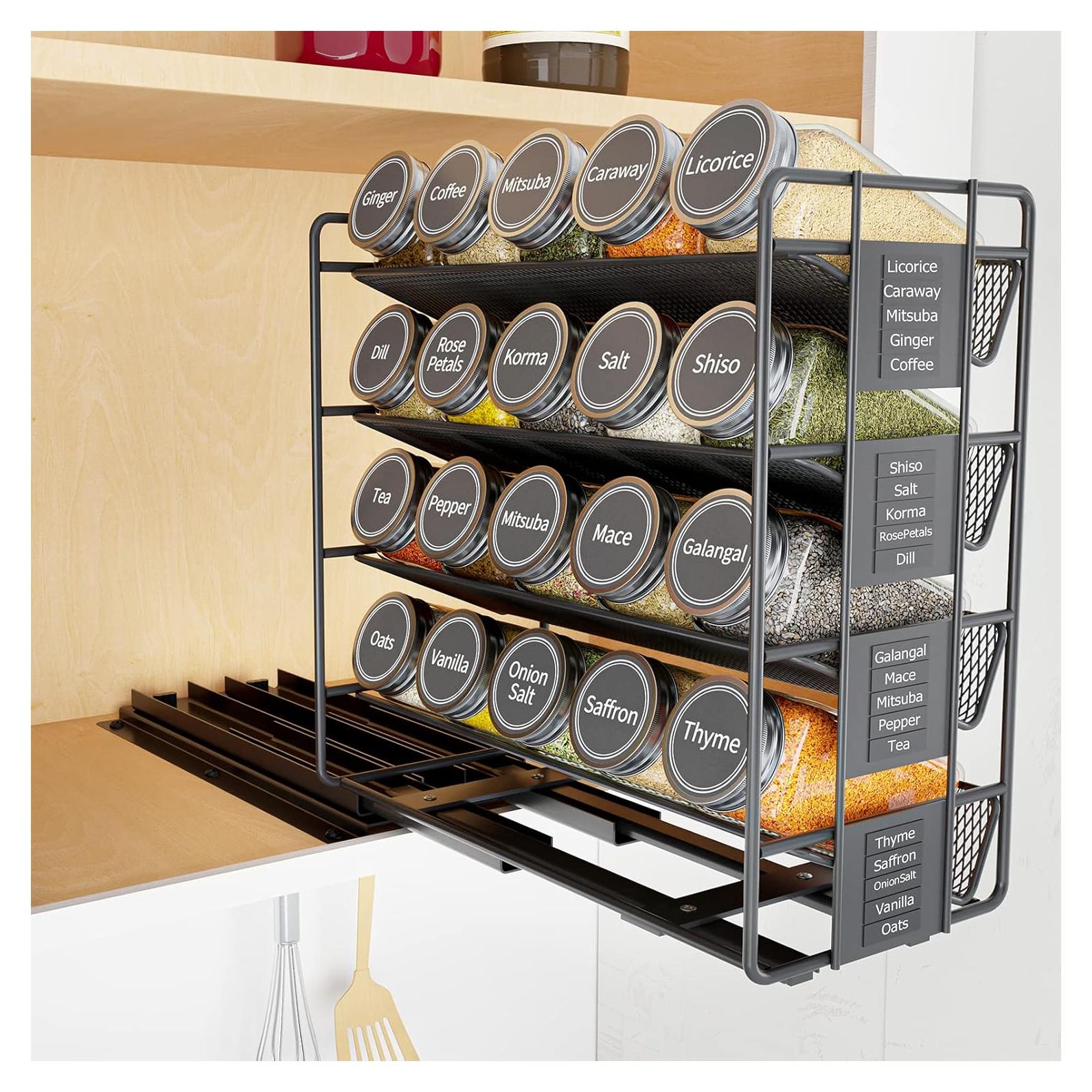 Organizador de Especias SpaceAid Cara Izquierda con 20 Frascos