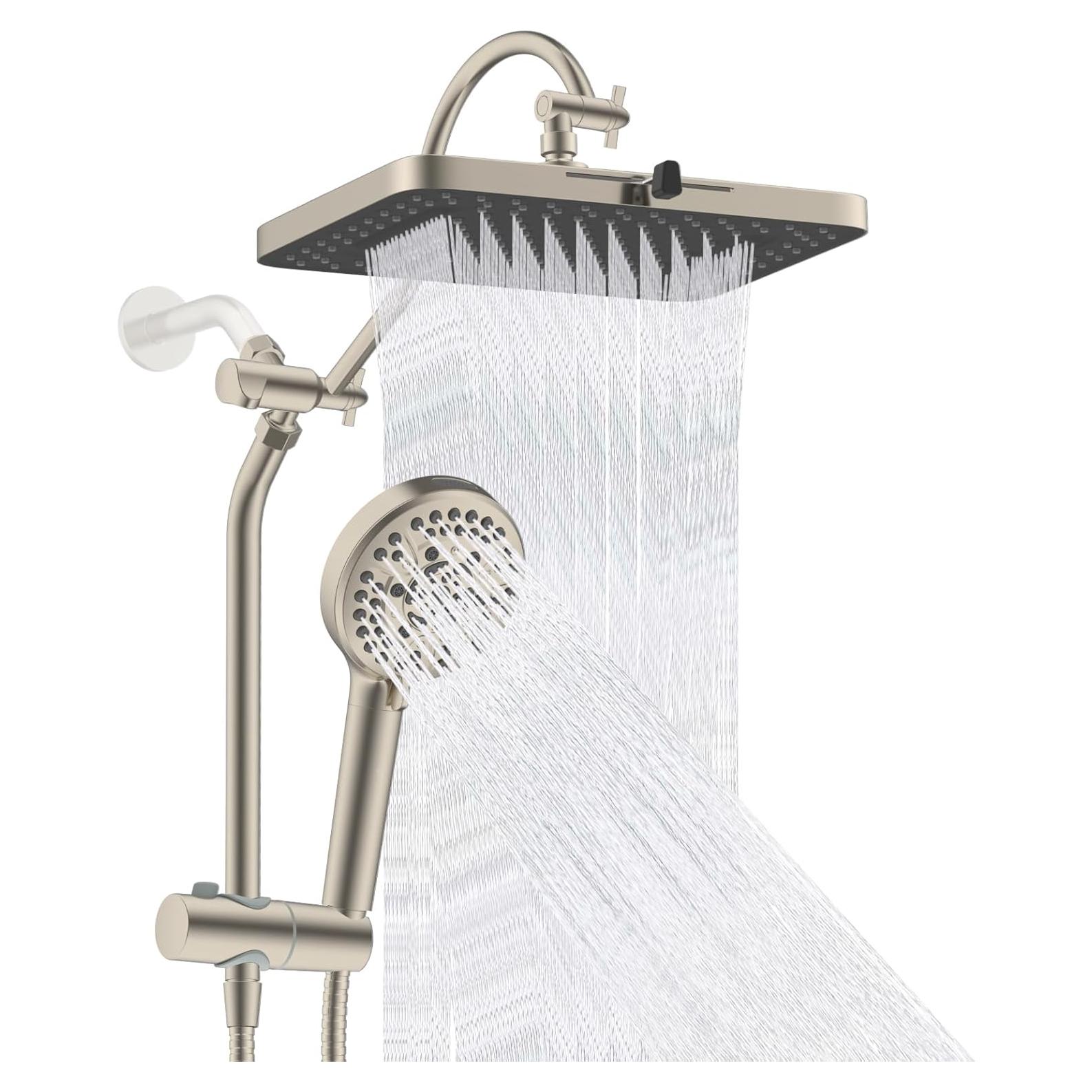 Combo Cabezal de Ducha Hibbent 33 cm Alta Presión 5 Modos