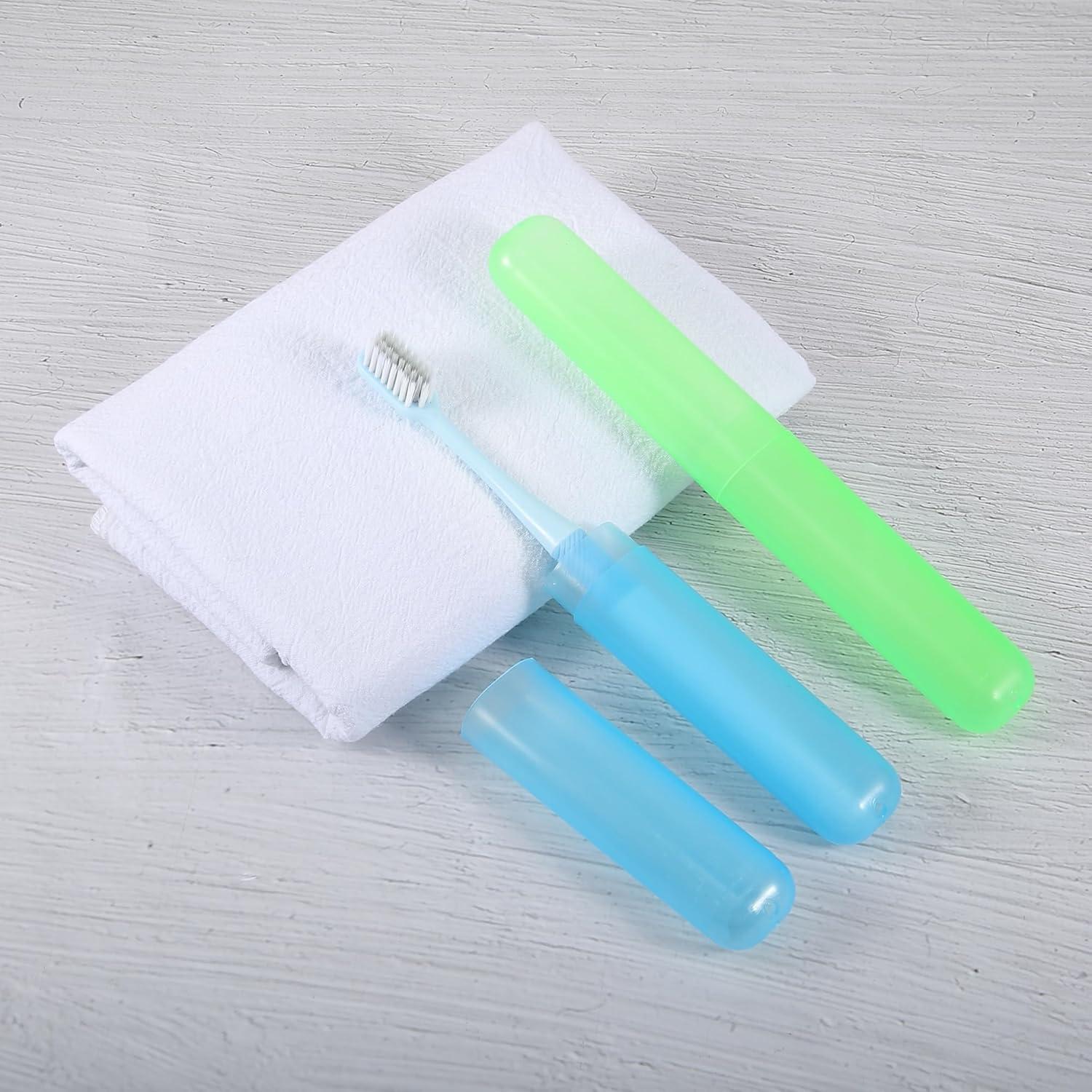 Estuche de Viaje para Cepillo de Dientes VOCOSTE 4 Pcs Plástico Verde