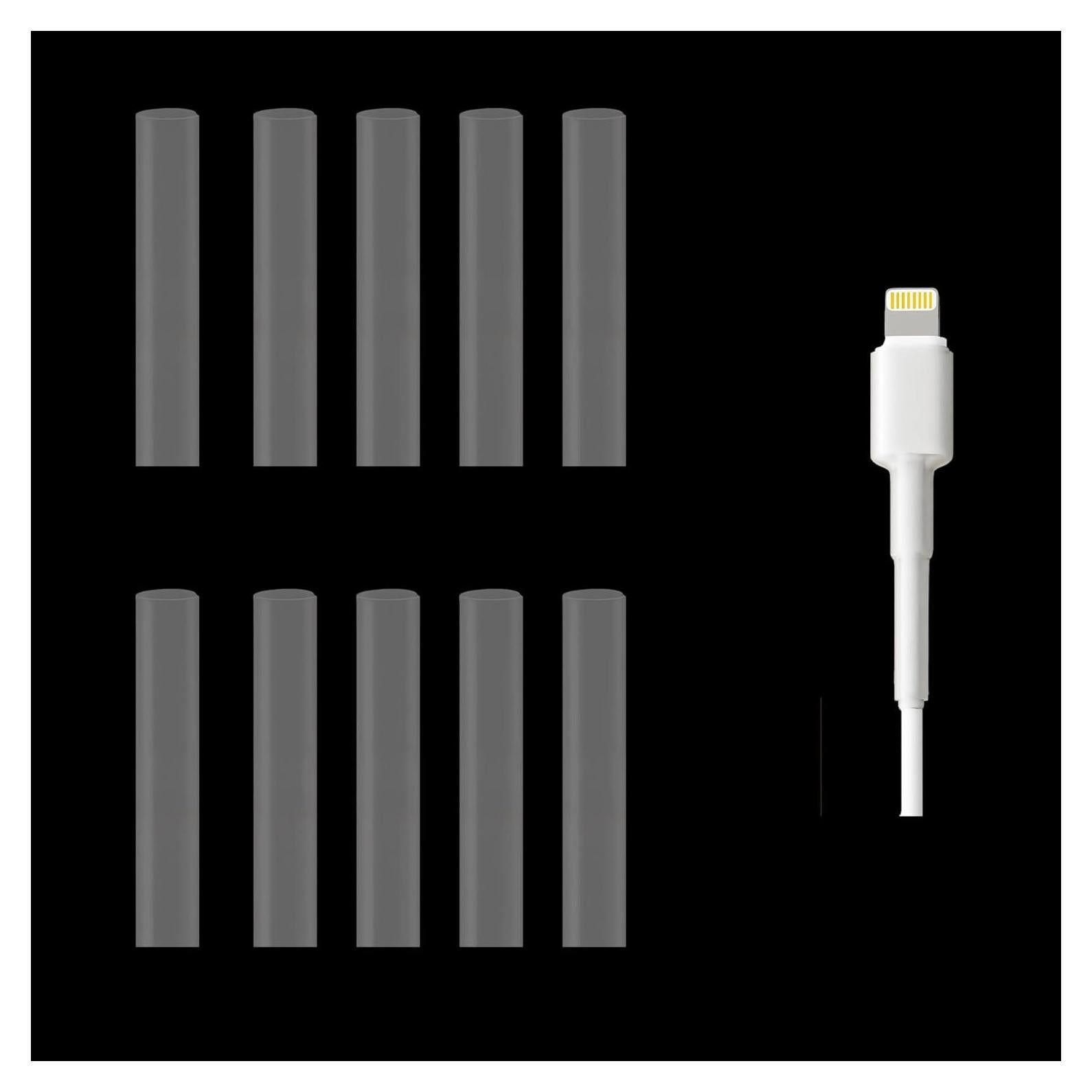 Paquete de 10 Protectores de Cable Transparentes TOPNI 8mm x 60mm